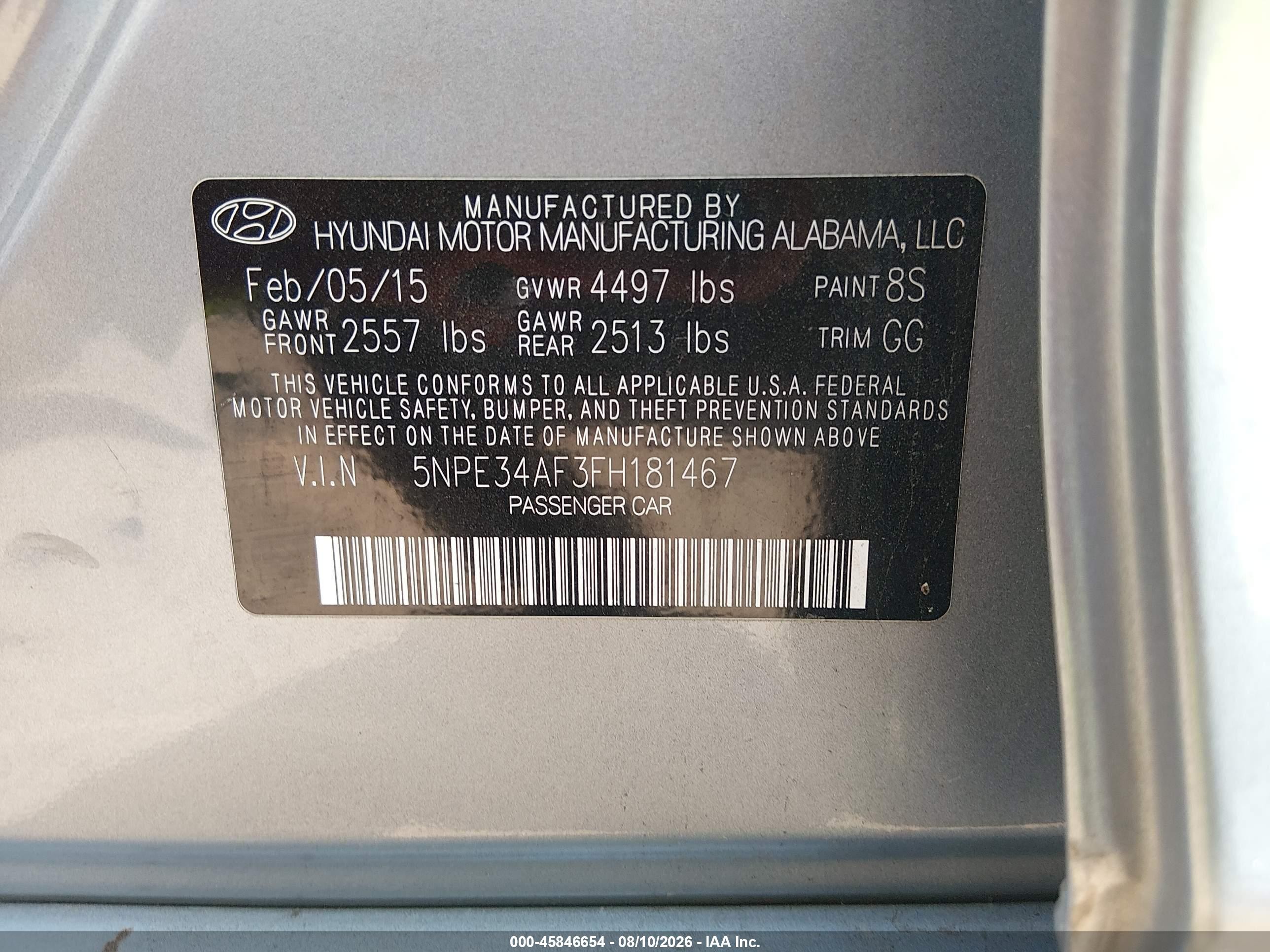 2015 Hyundai Sonata Sport Gray vin: 5NPE34AF3FH181467