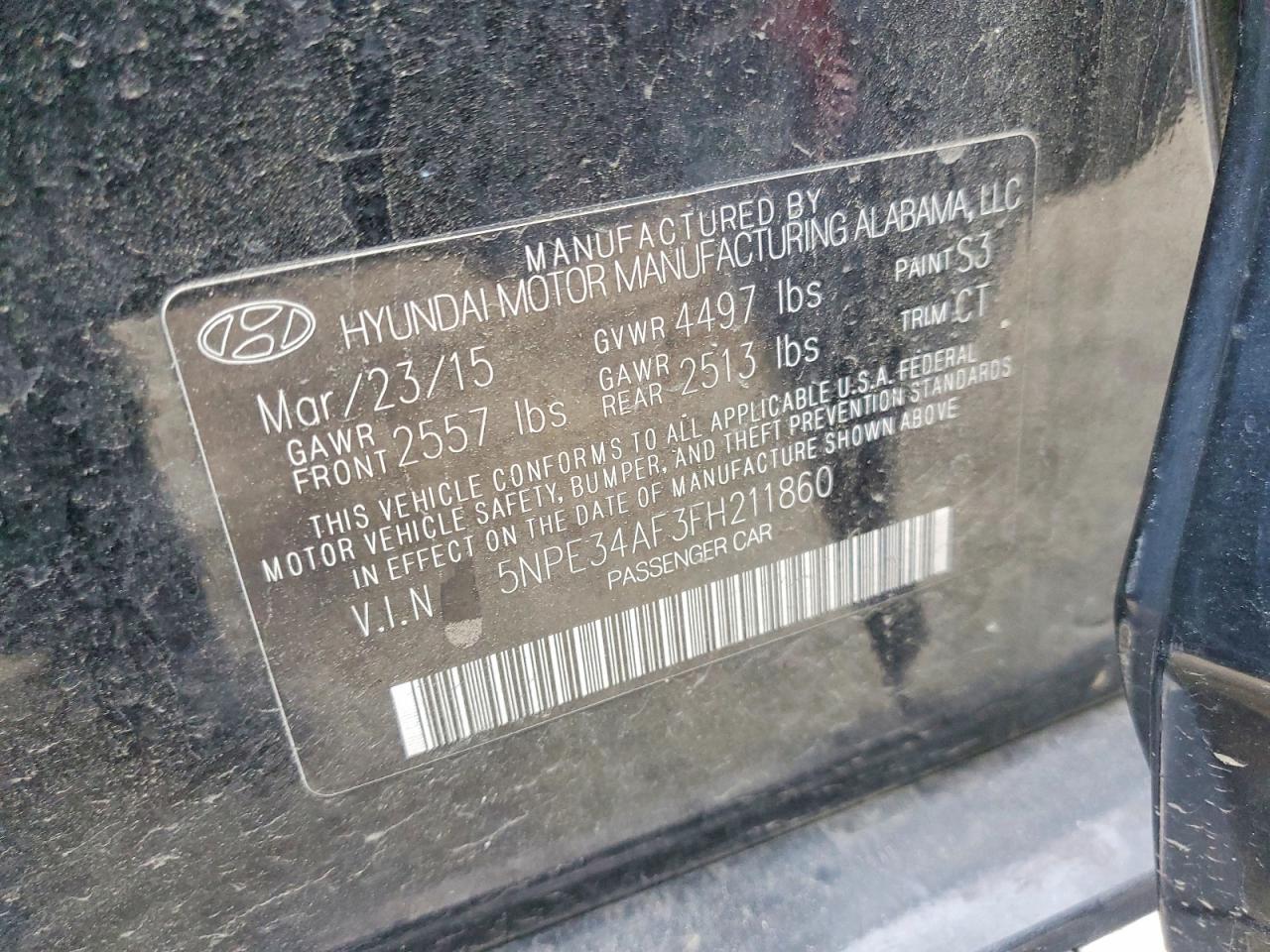 2015 Hyundai Sonata Limited Black vin: 5NPE34AF3FH211860
