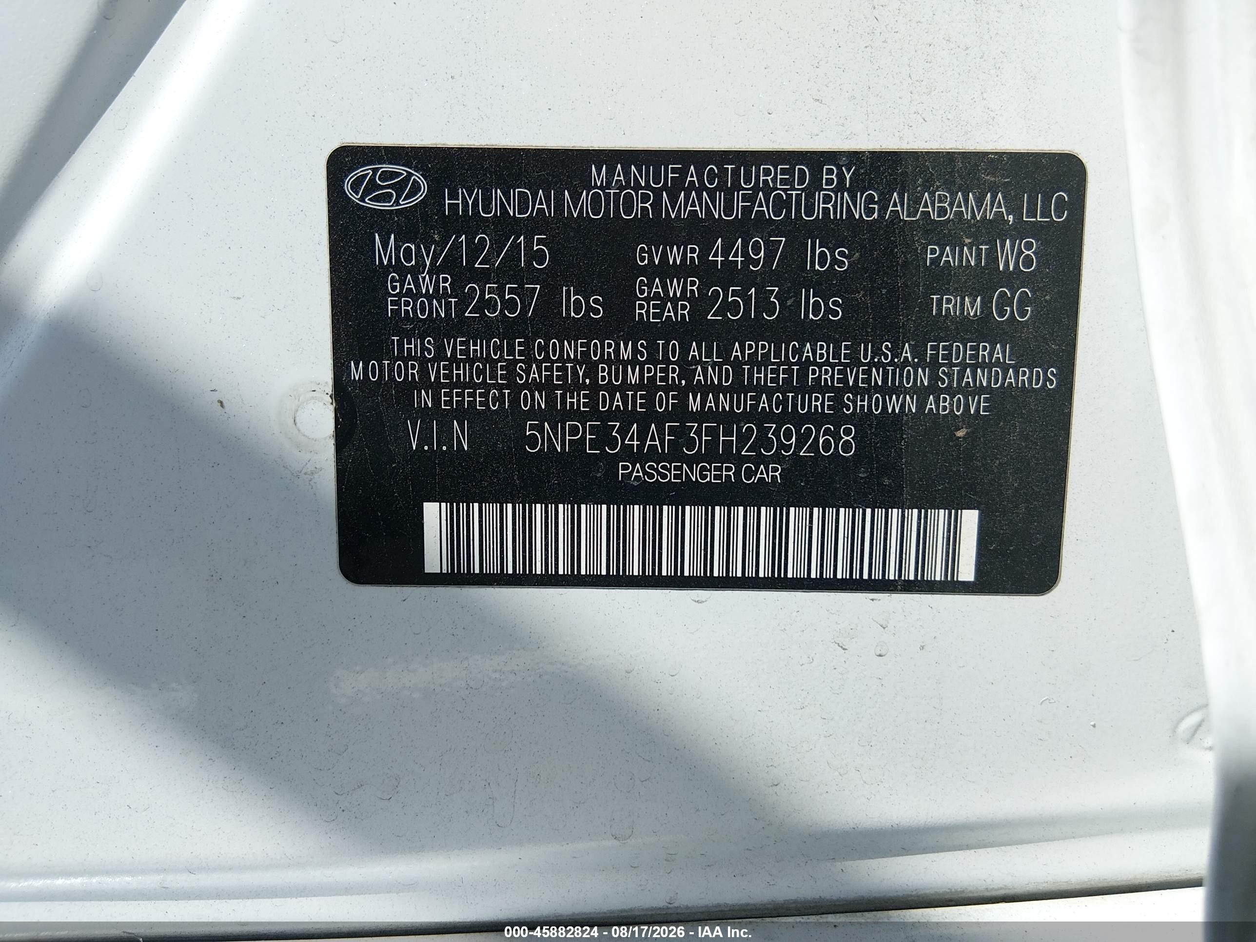 2015 Hyundai Sonata Limited White vin: 5NPE34AF3FH239268