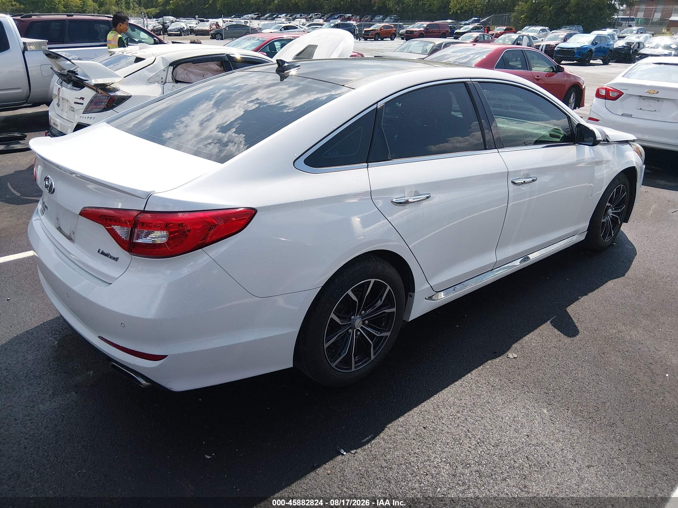 2015 Hyundai Sonata Limited White vin: 5NPE34AF3FH239268