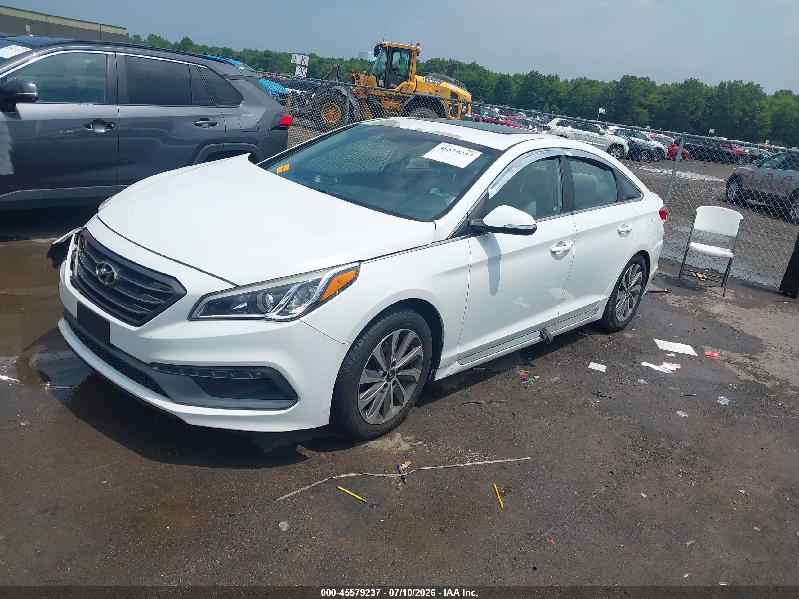 2015 Hyundai Sonata Sport White vin: 5NPE34AF3FH244485