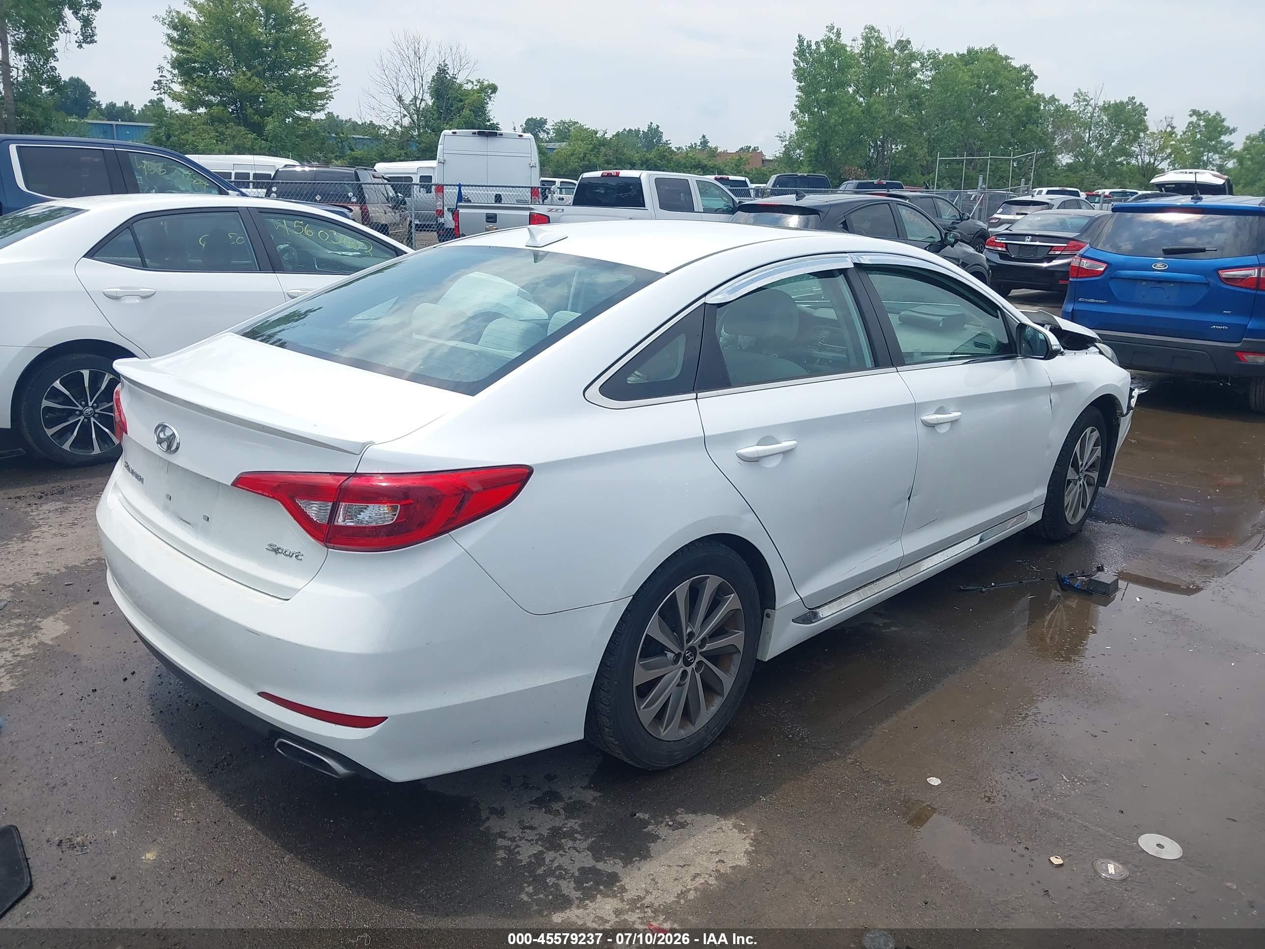 2015 Hyundai Sonata Sport White vin: 5NPE34AF3FH244485