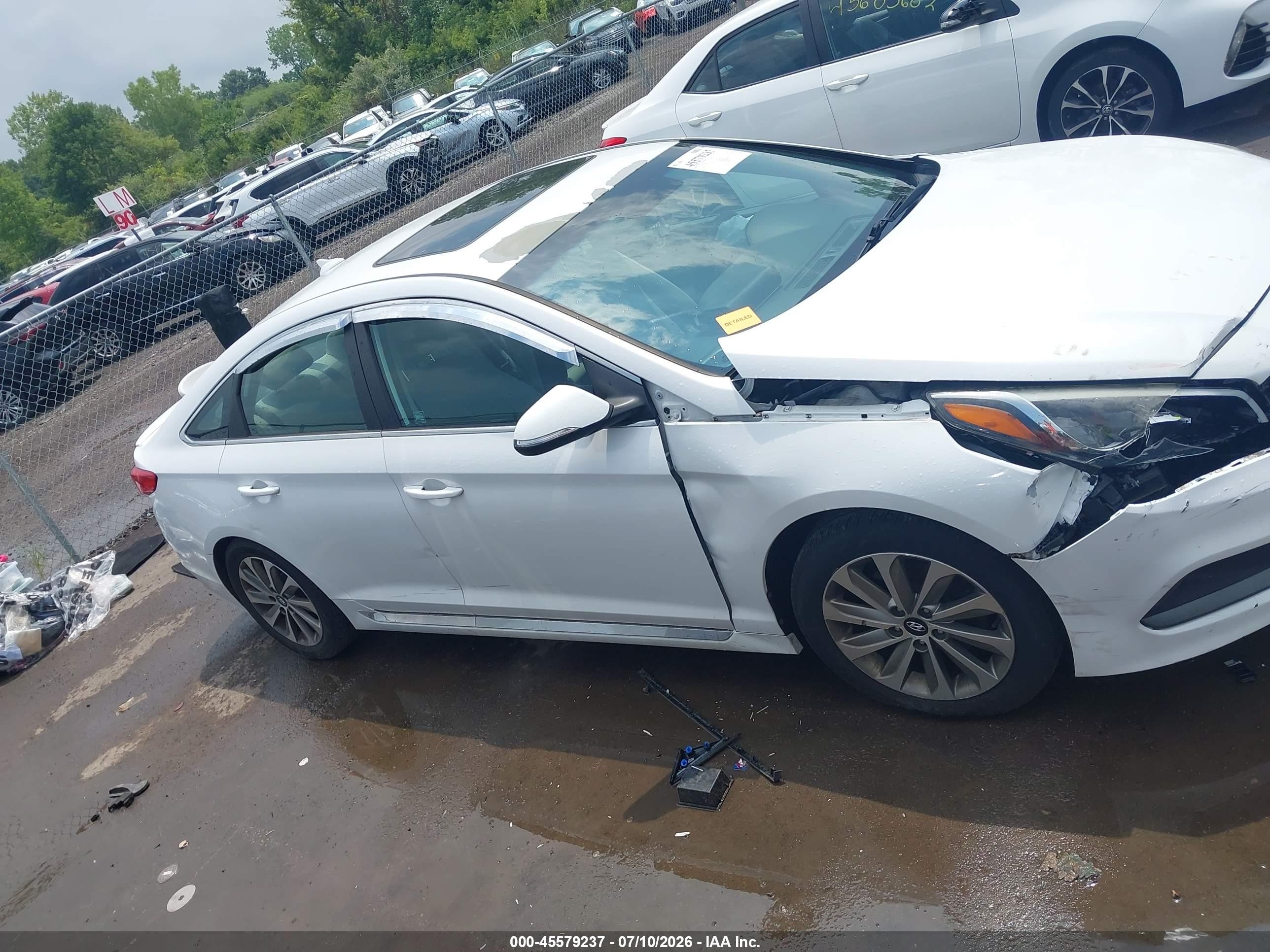 2015 Hyundai Sonata Sport White vin: 5NPE34AF3FH244485
