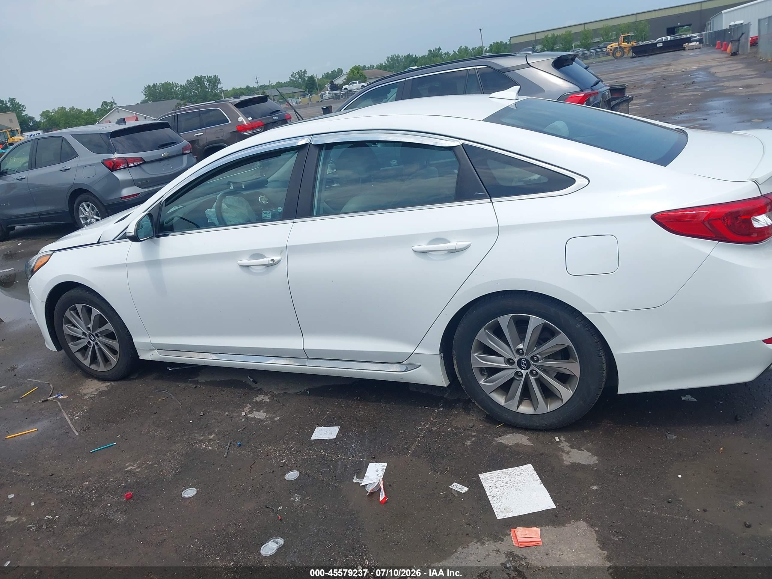 2015 Hyundai Sonata Sport White vin: 5NPE34AF3FH244485