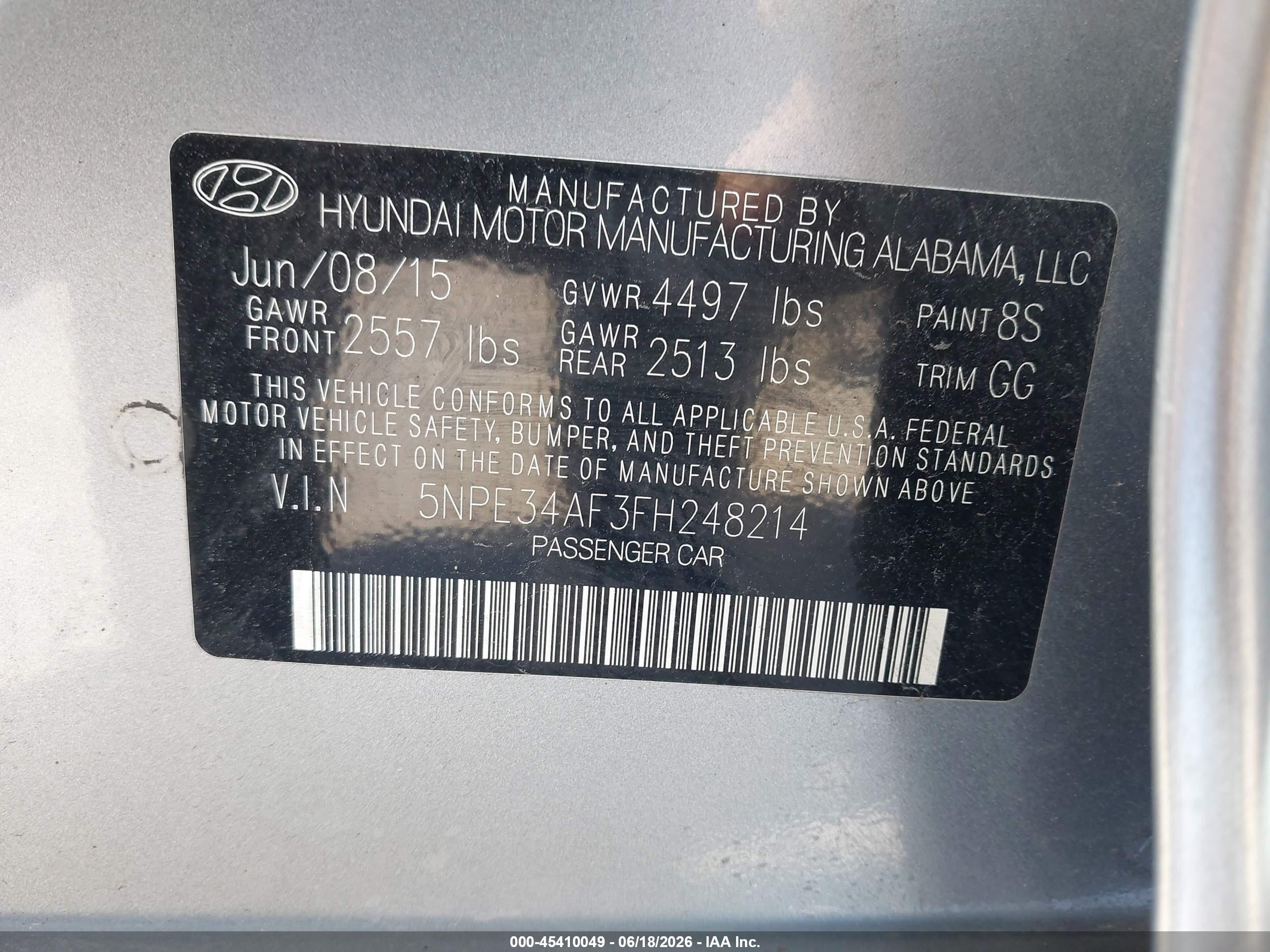 2015 Hyundai Sonata Sport Silver vin: 5NPE34AF3FH248214