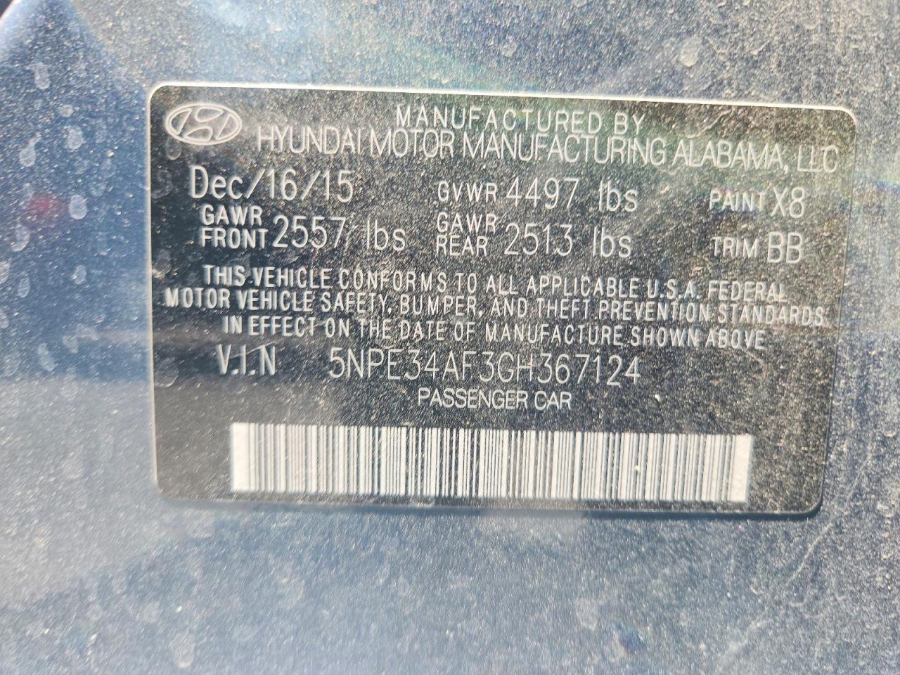 2016 Hyundai Sonata Limited Серый vin: 5NPE34AF3GH367124