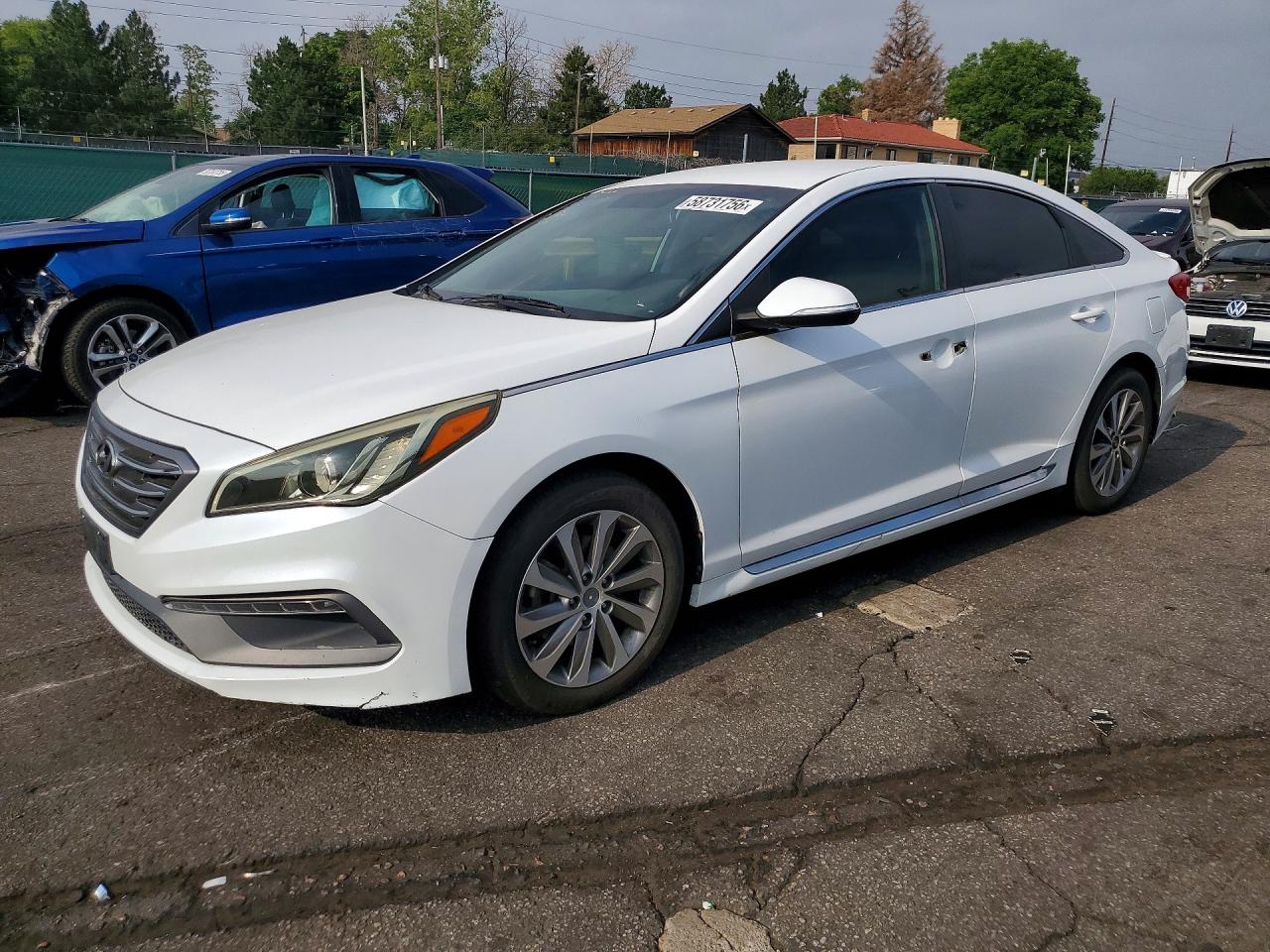 2015 Hyundai Sonata Sport Белый vin: 5NPE34AF4FH027611