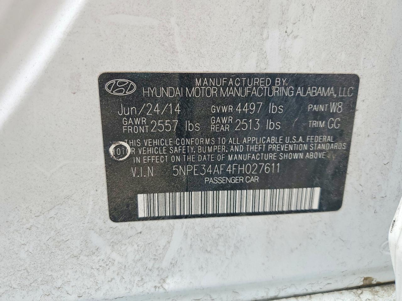 2015 Hyundai Sonata Sport White vin: 5NPE34AF4FH027611