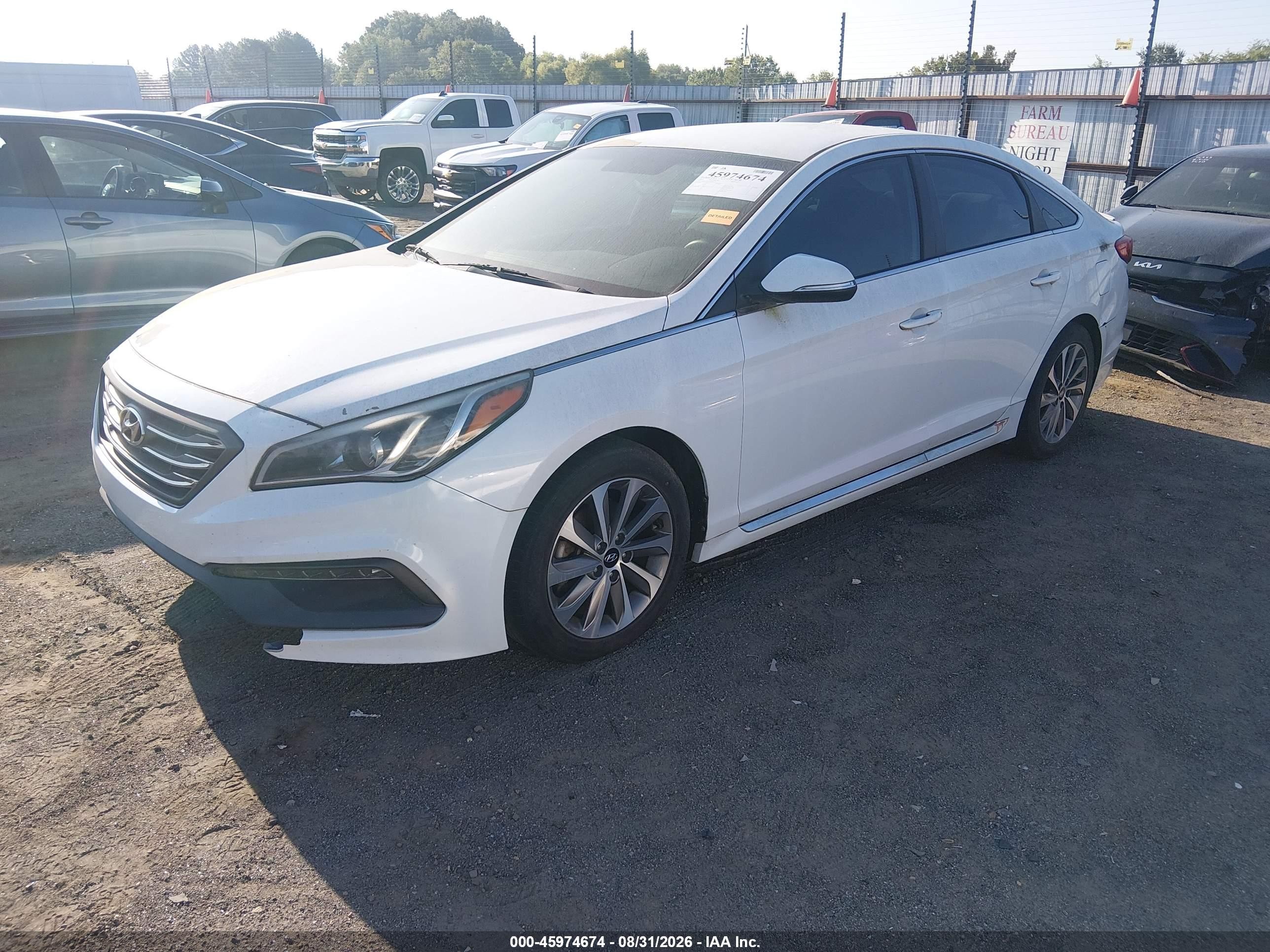 2015 Hyundai Sonata Sport White vin: 5NPE34AF4FH031724