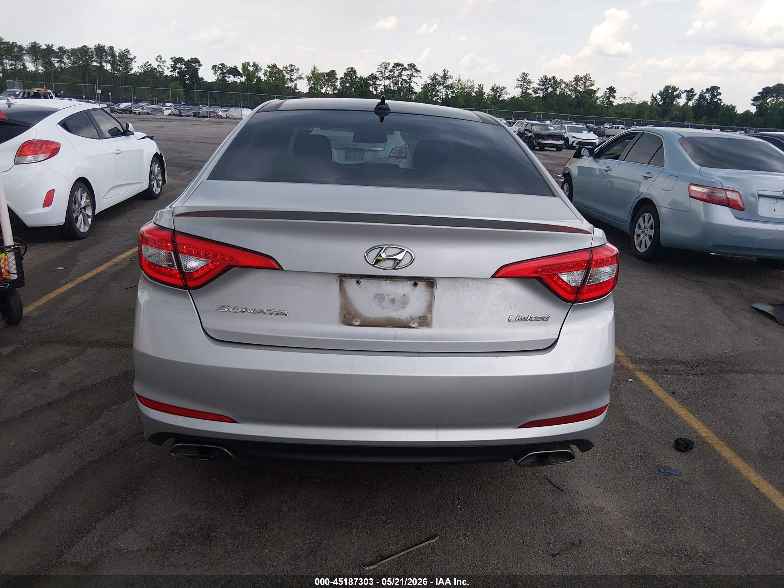 2015 Hyundai Sonata Limited Gray vin: 5NPE34AF4FH048409