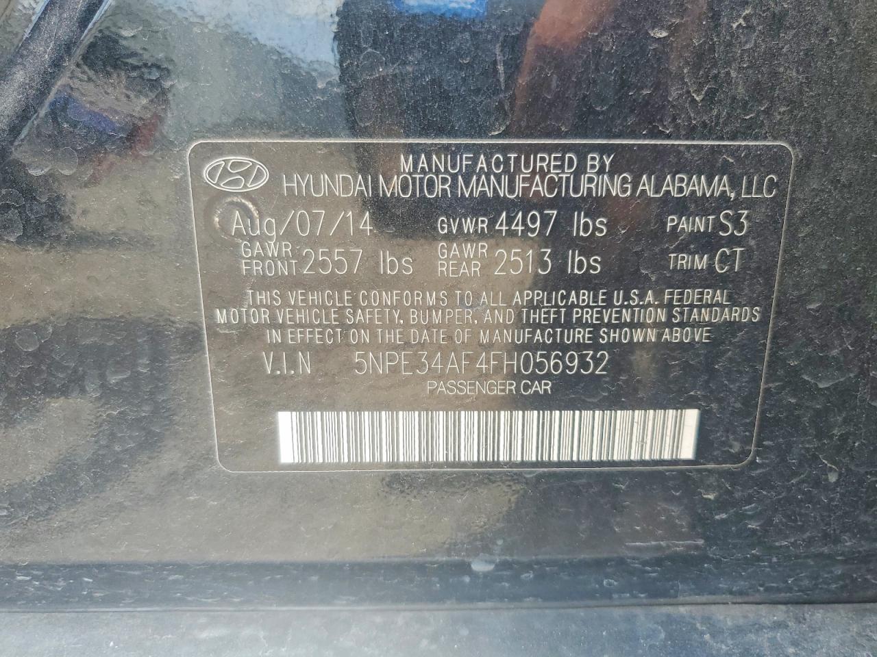 2015 Hyundai Sonata Limited Black vin: 5NPE34AF4FH056932