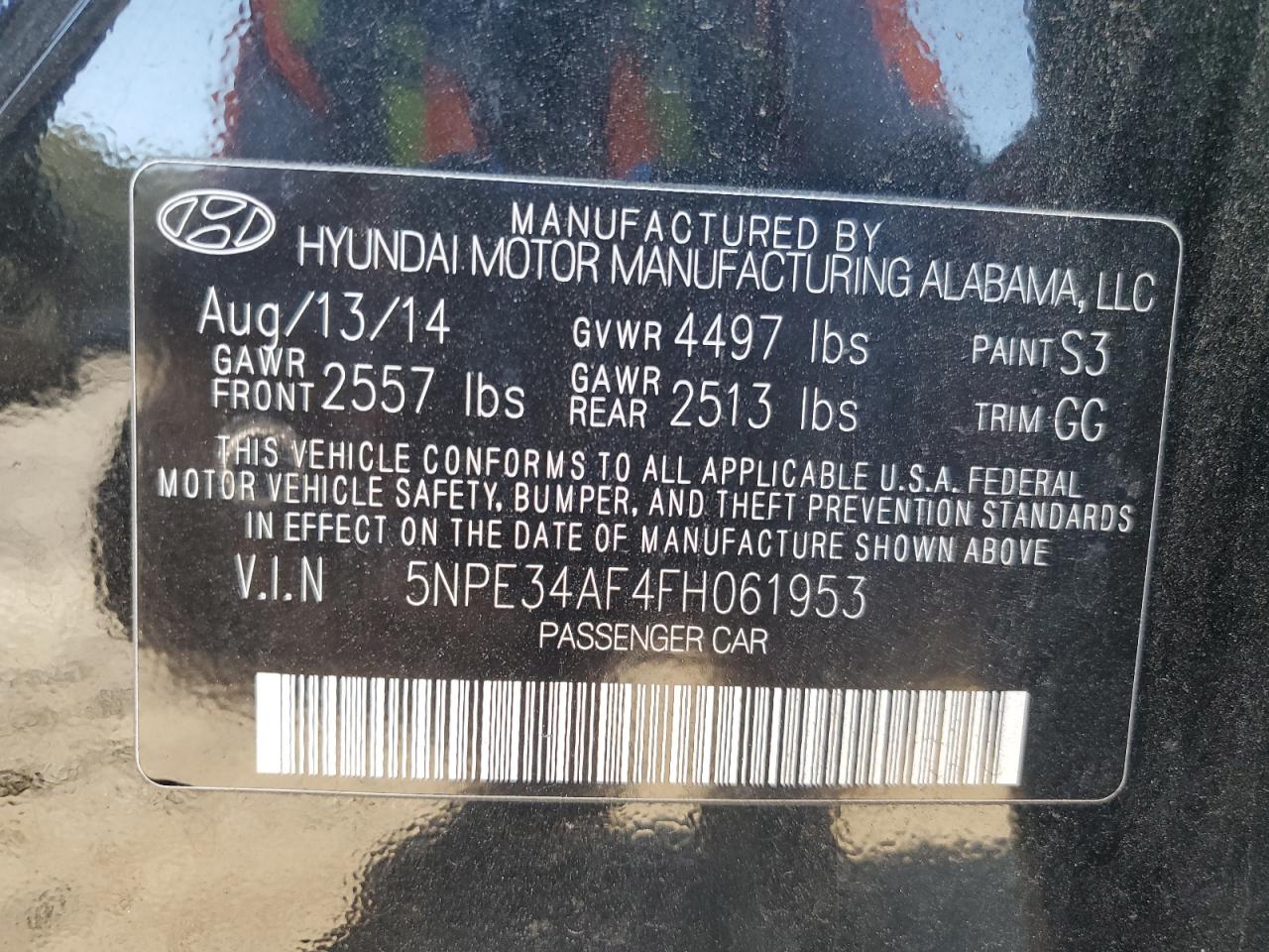 2015 Hyundai Sonata Sport Black vin: 5NPE34AF4FH061953