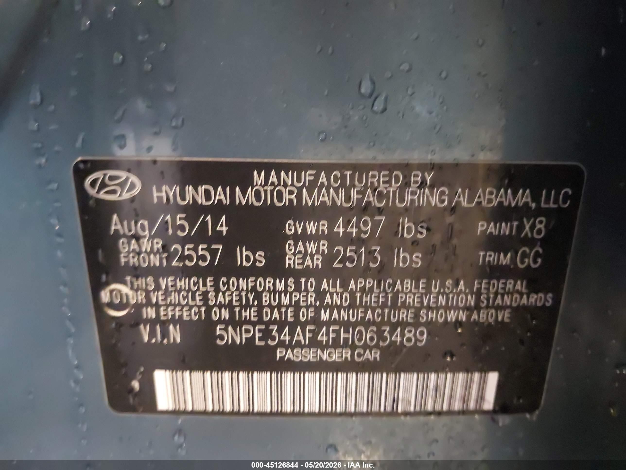 2015 Hyundai Sonata Sport Blue vin: 5NPE34AF4FH063489