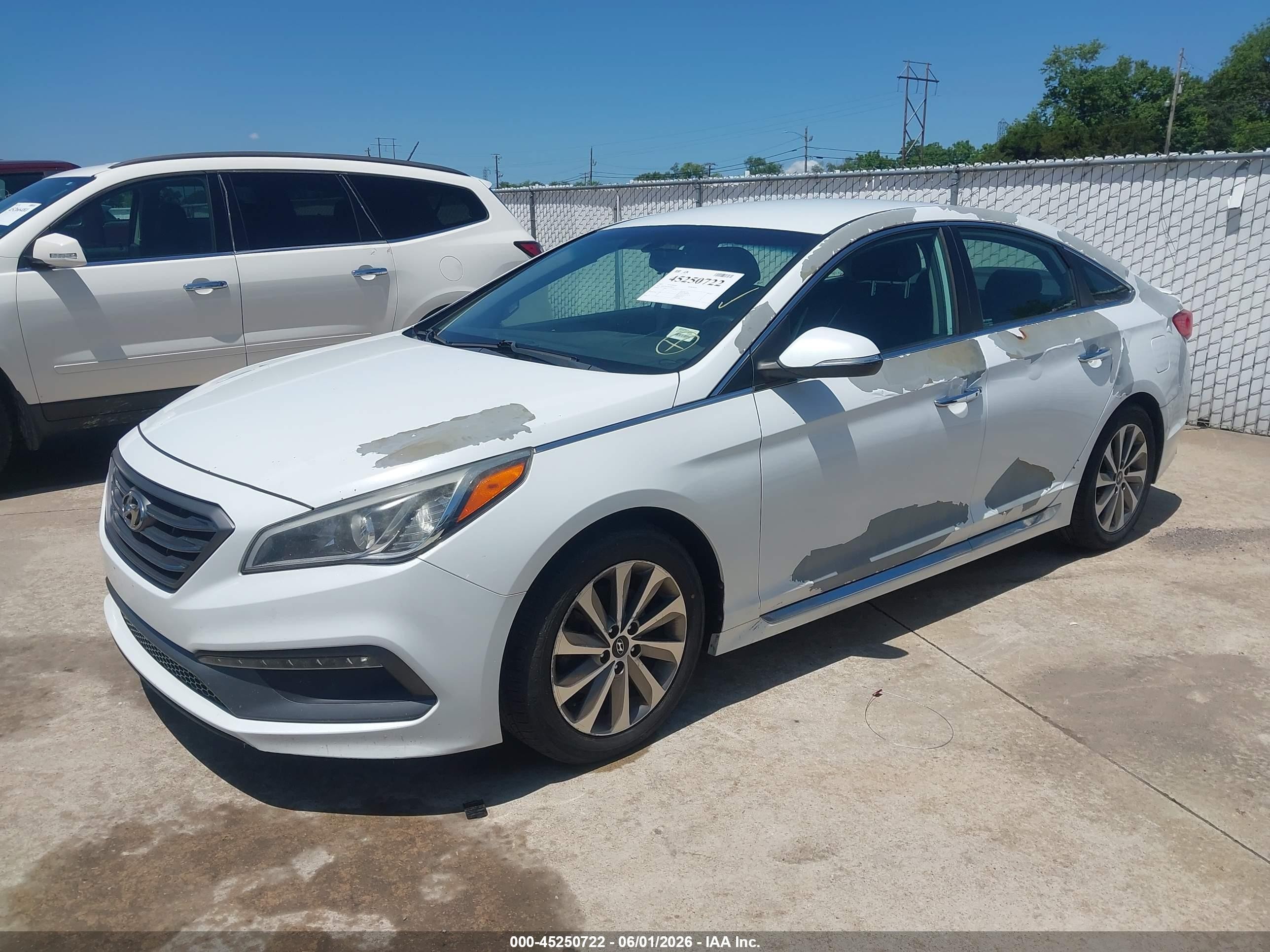 2015 Hyundai Sonata Sport White vin: 5NPE34AF4FH068322