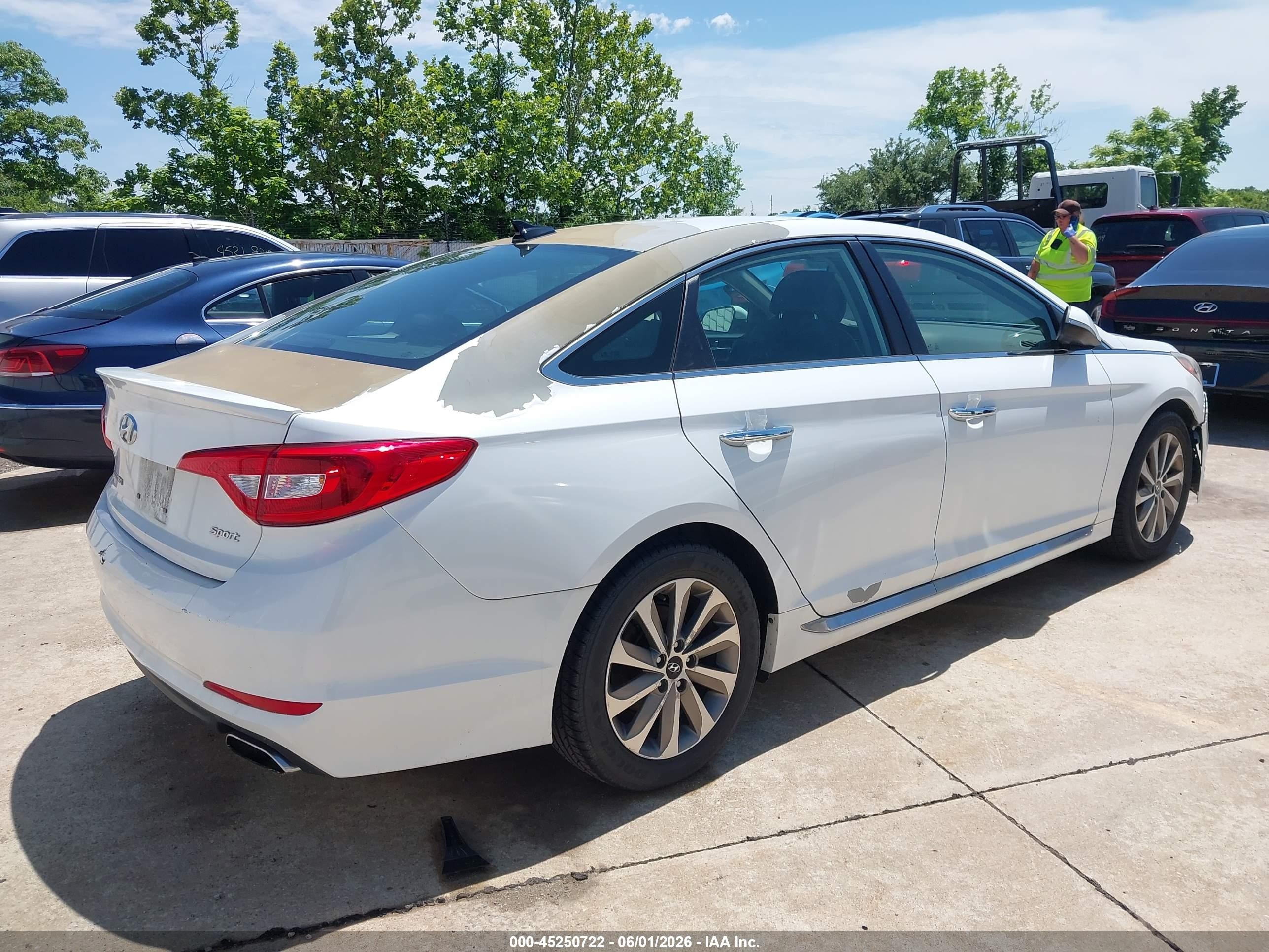 2015 Hyundai Sonata Sport White vin: 5NPE34AF4FH068322