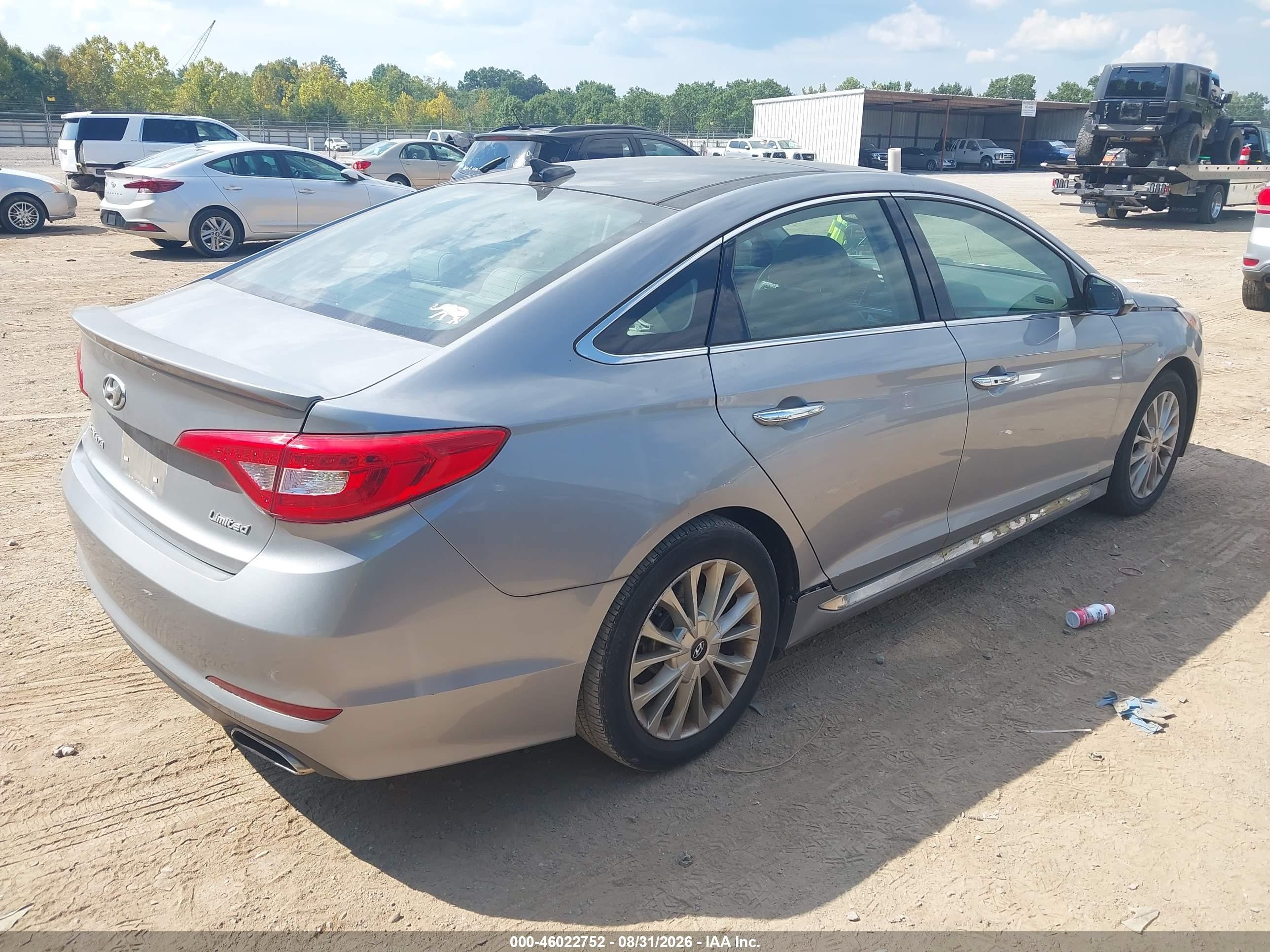 2015 Hyundai Sonata Limited Gray vin: 5NPE34AF4FH084696