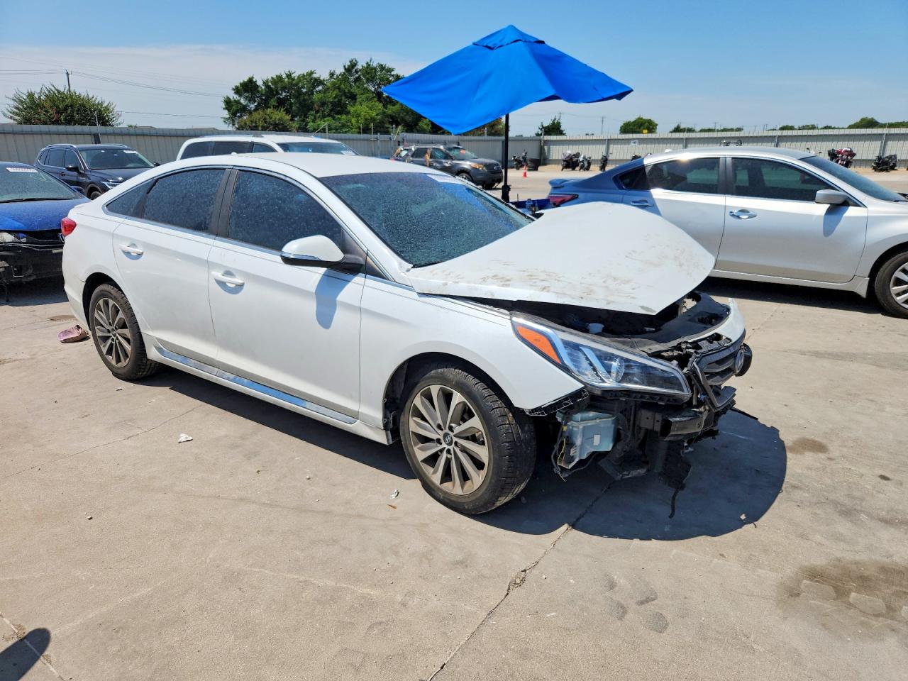 2015 Hyundai Sonata White vin: 5NPE34AF4FH090983
