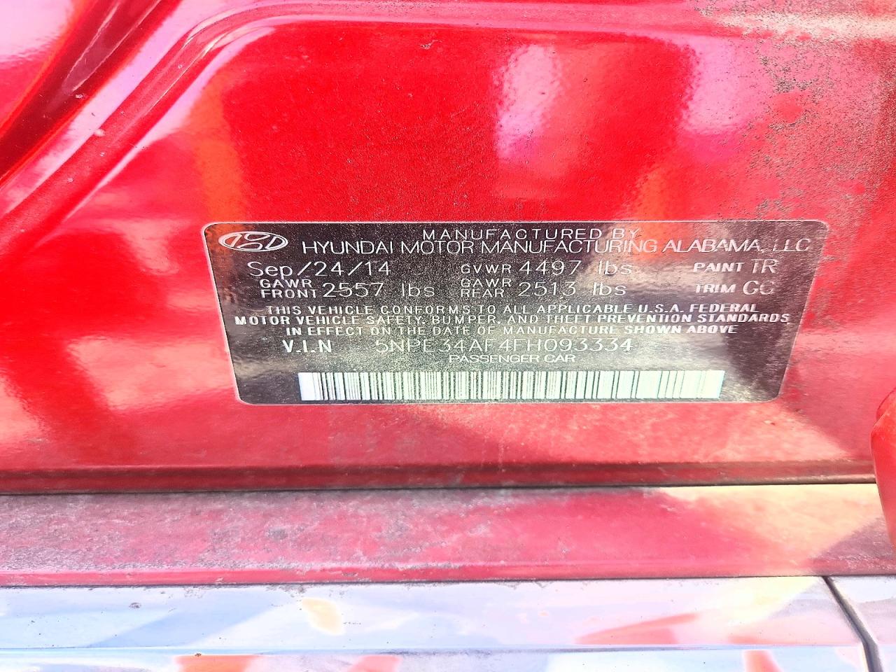 2015 Hyundai Sonata Sport Burgundy vin: 5NPE34AF4FH093334