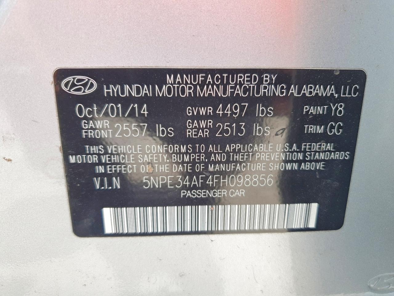 2015 Hyundai Sonata Sport Silver vin: 5NPE34AF4FH098856