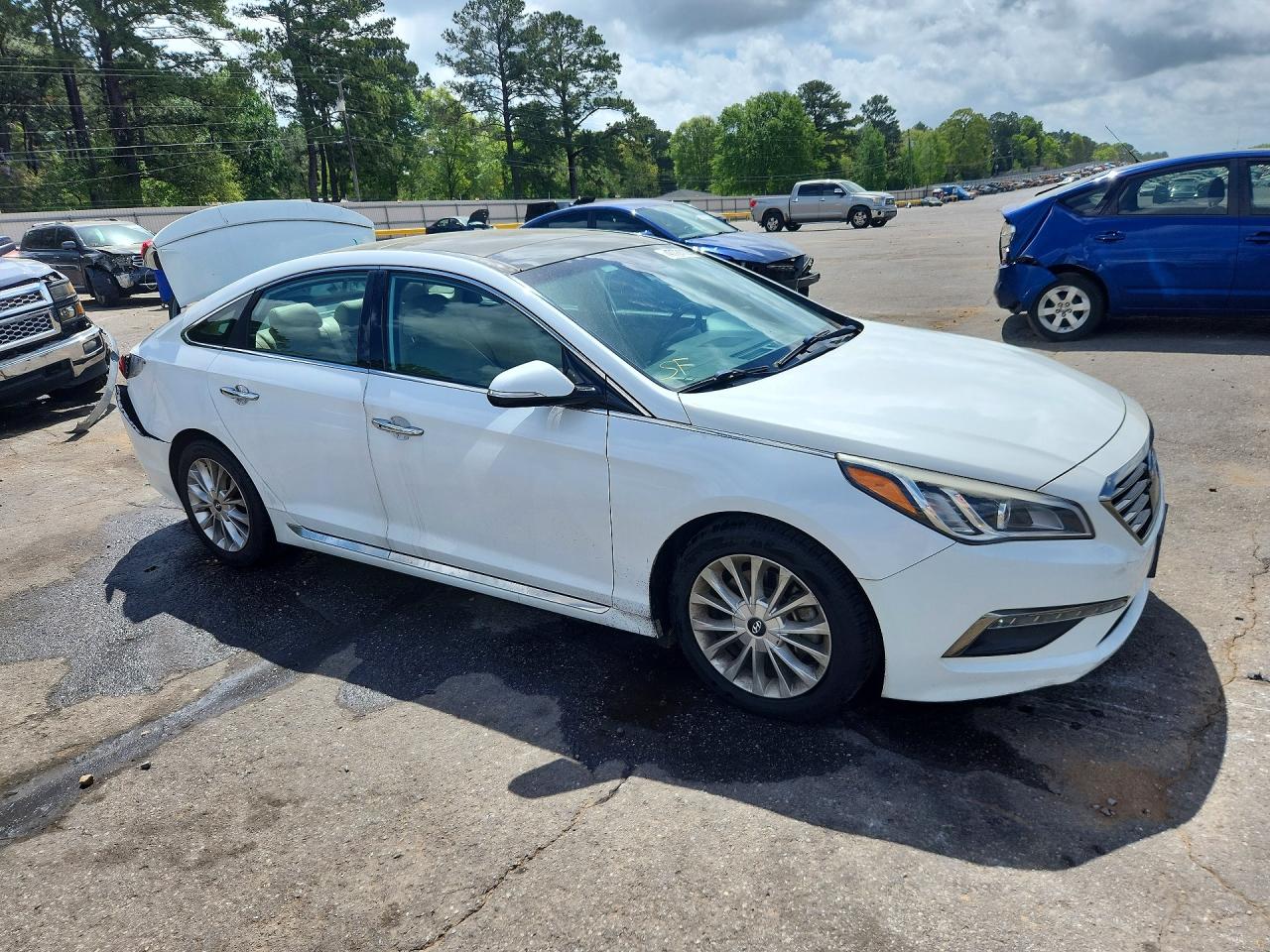 2015 Hyundai Sonata Limited White vin: 5NPE34AF4FH099604
