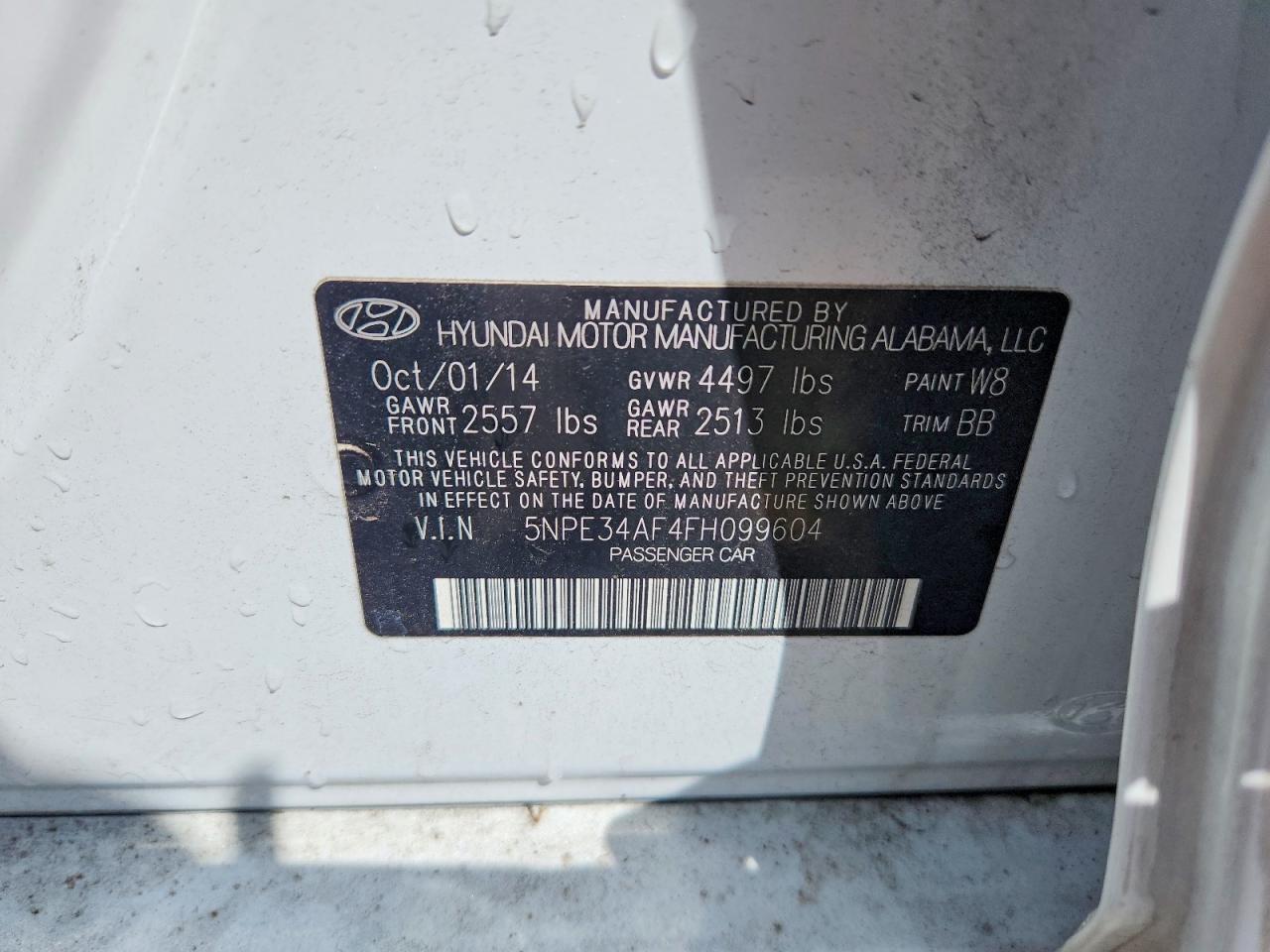 2015 Hyundai Sonata Limited White vin: 5NPE34AF4FH099604