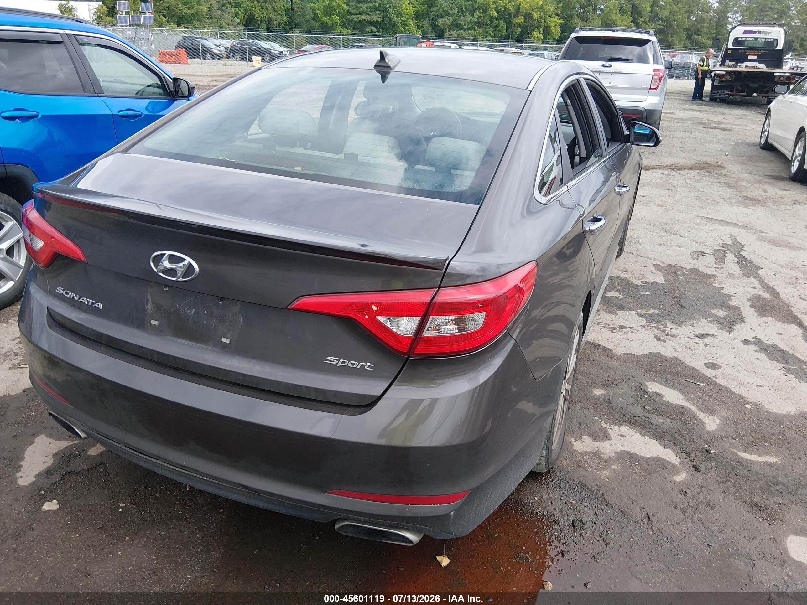 2015 Hyundai Sonata Sport Gray vin: 5NPE34AF4FH110004