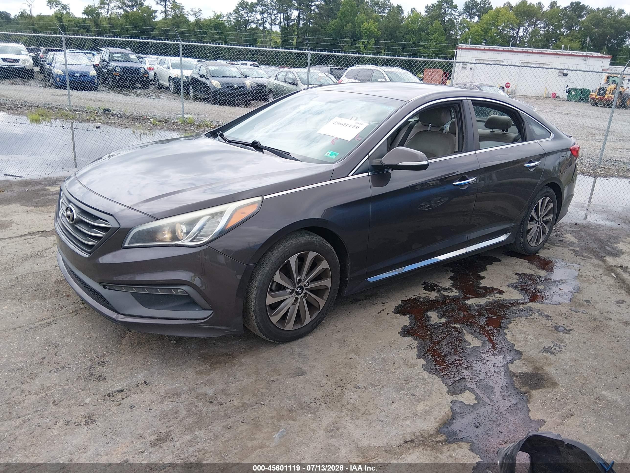 2015 Hyundai Sonata Sport Gray vin: 5NPE34AF4FH110004