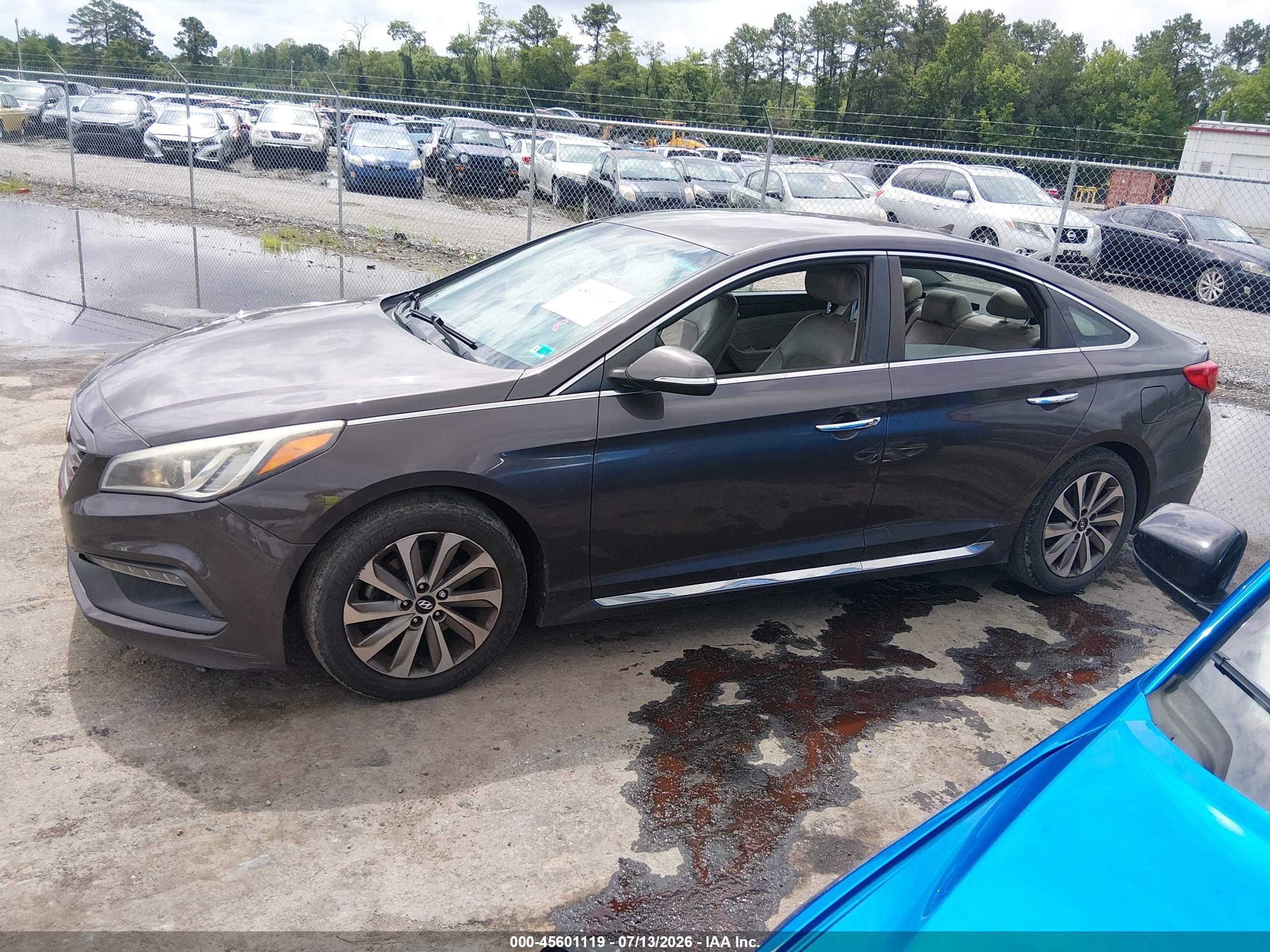 2015 Hyundai Sonata Sport Gray vin: 5NPE34AF4FH110004