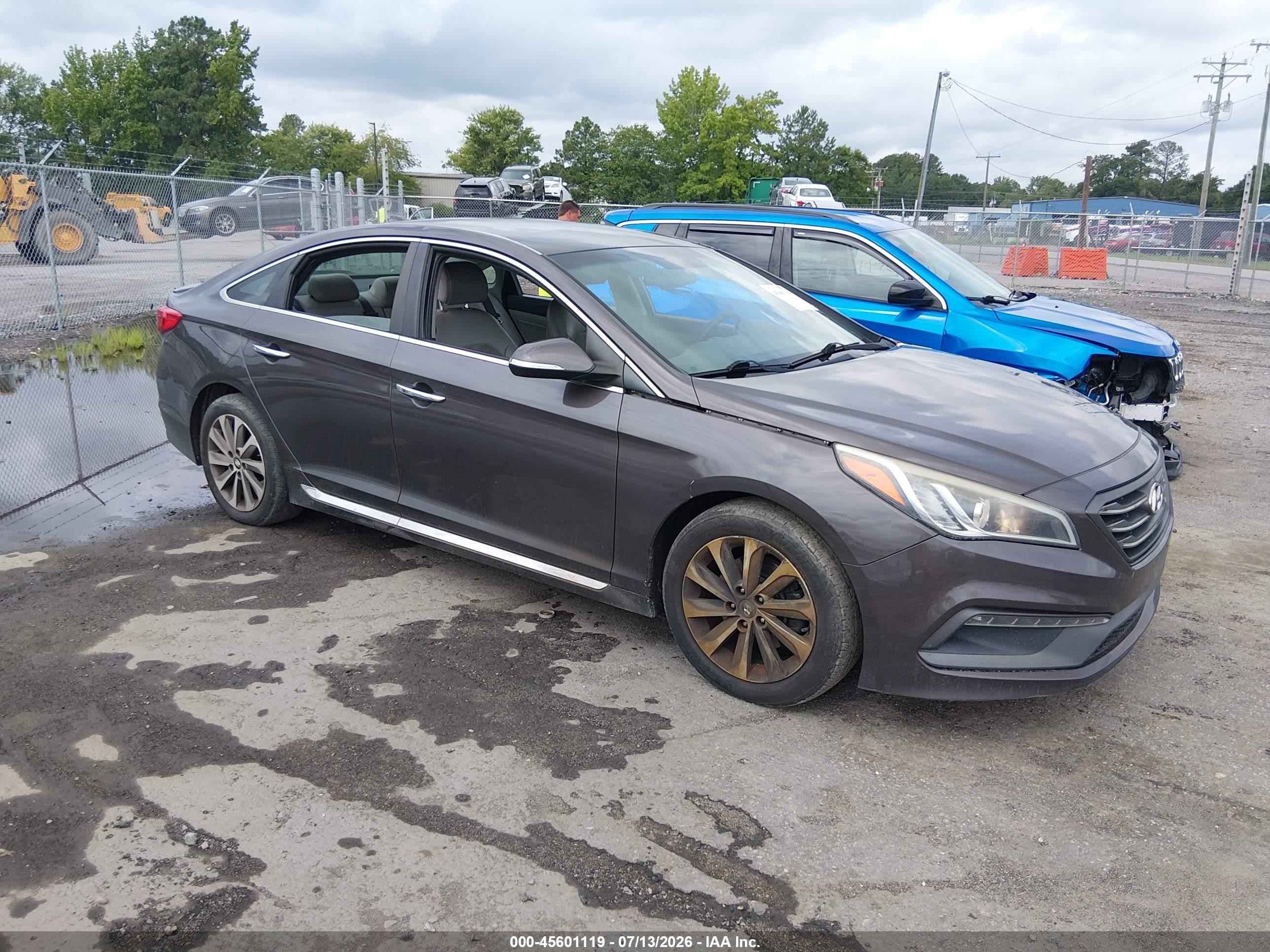 2015 Hyundai Sonata Sport Gray vin: 5NPE34AF4FH110004