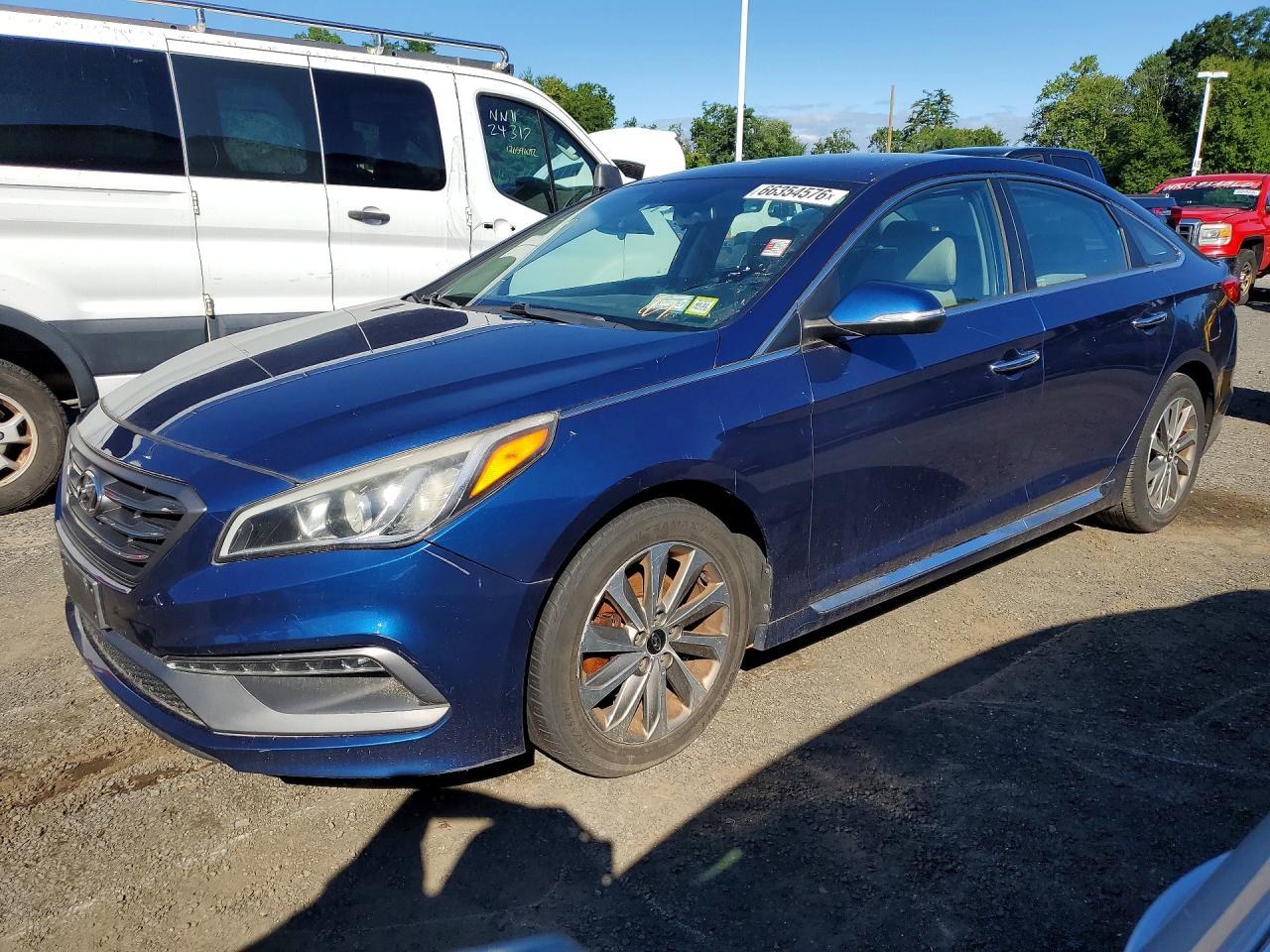 2015 Hyundai Sonata Sport Blue vin: 5NPE34AF4FH125893