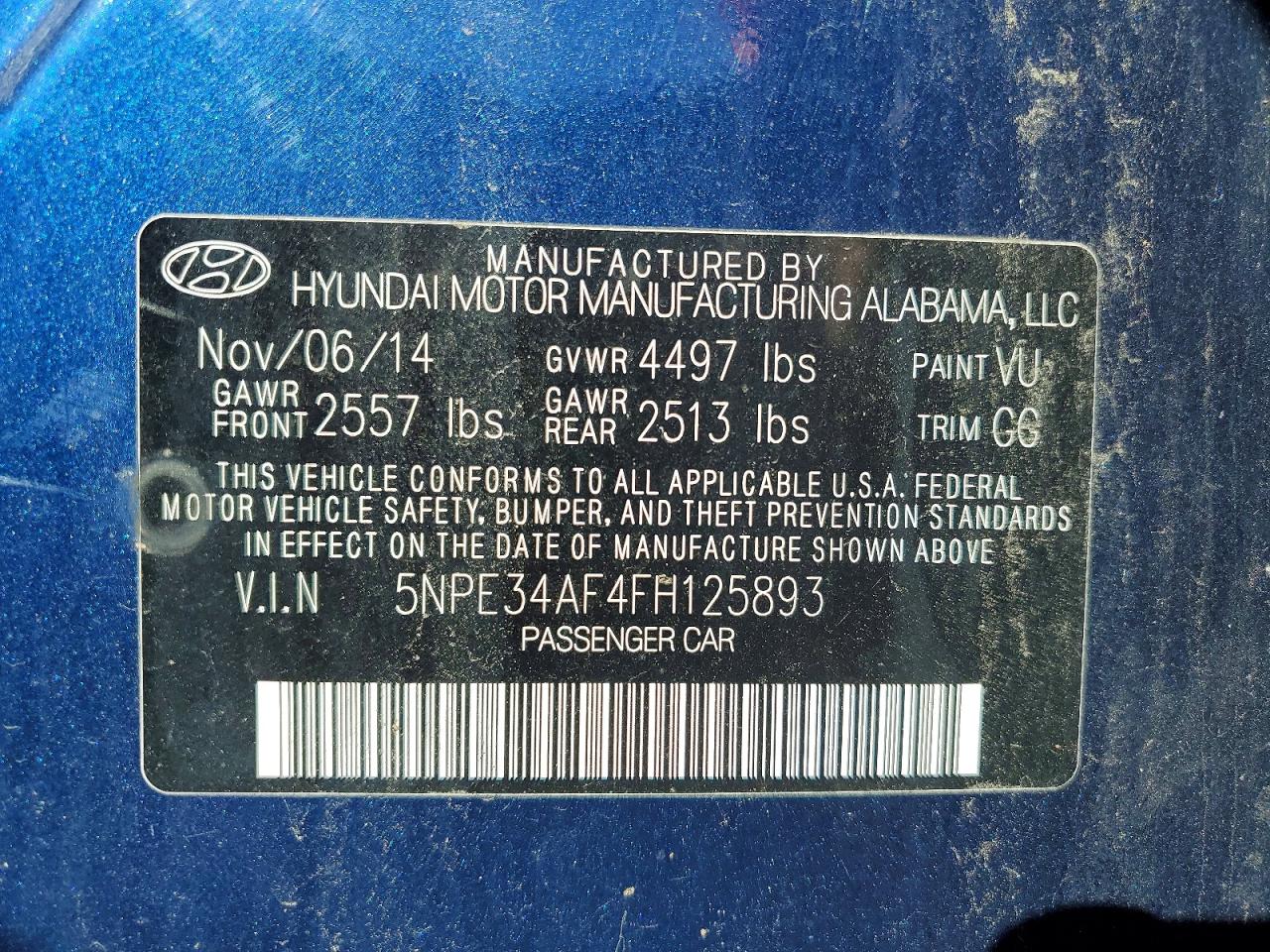 2015 Hyundai Sonata Sport Blue vin: 5NPE34AF4FH125893
