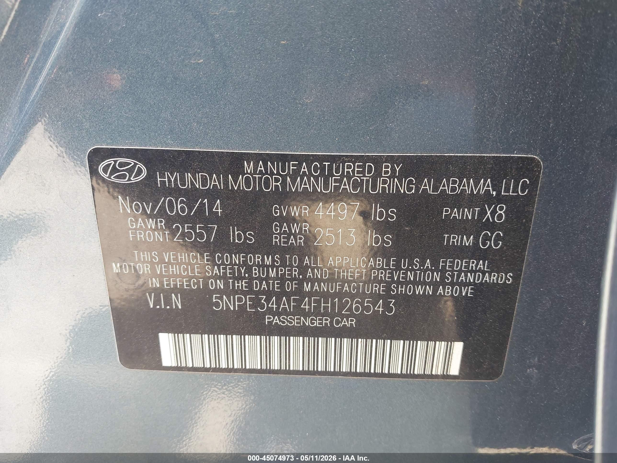 2015 Hyundai Sonata Sport Синий vin: 5NPE34AF4FH126543