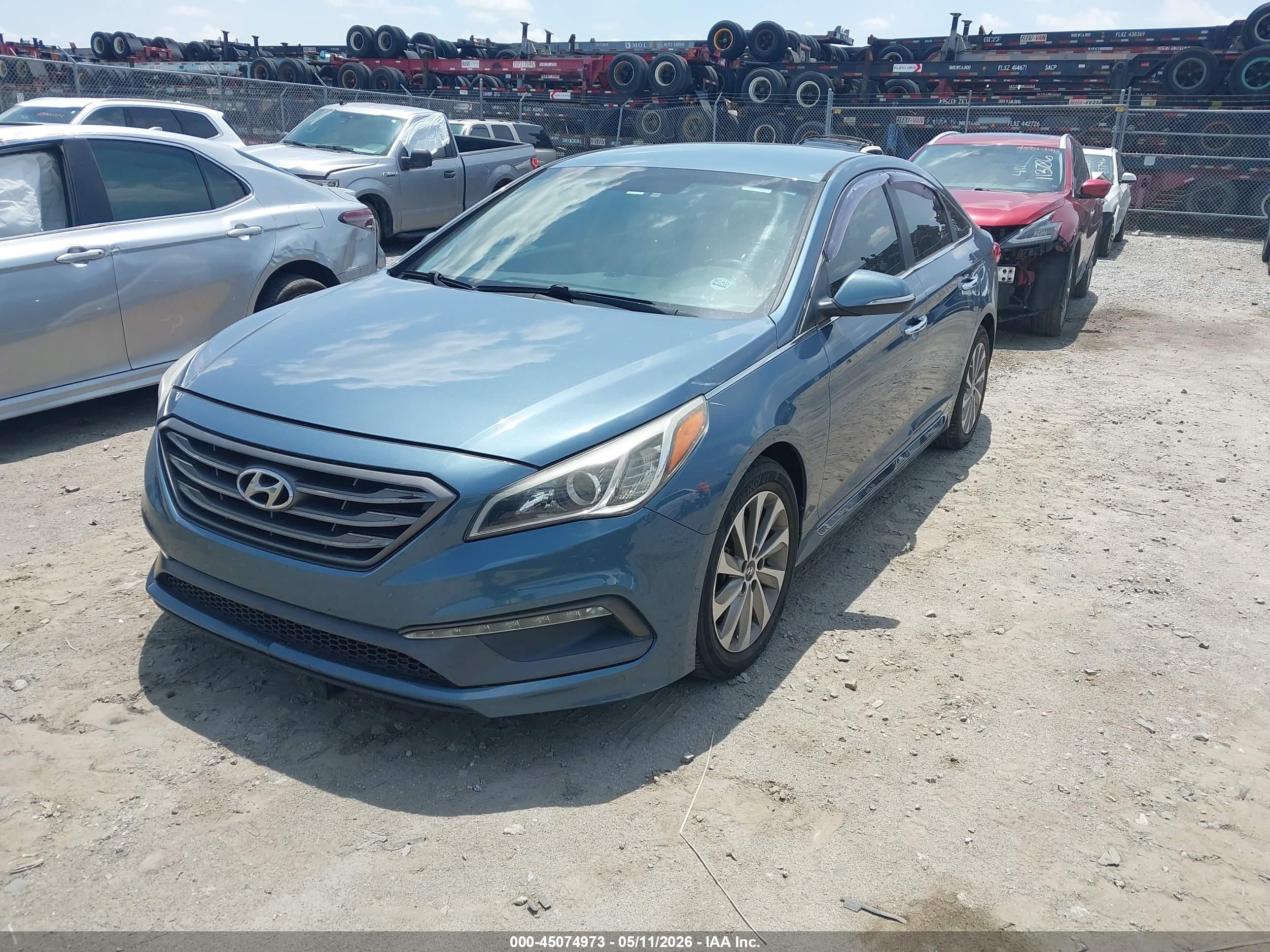 2015 Hyundai Sonata Sport Синий vin: 5NPE34AF4FH126543