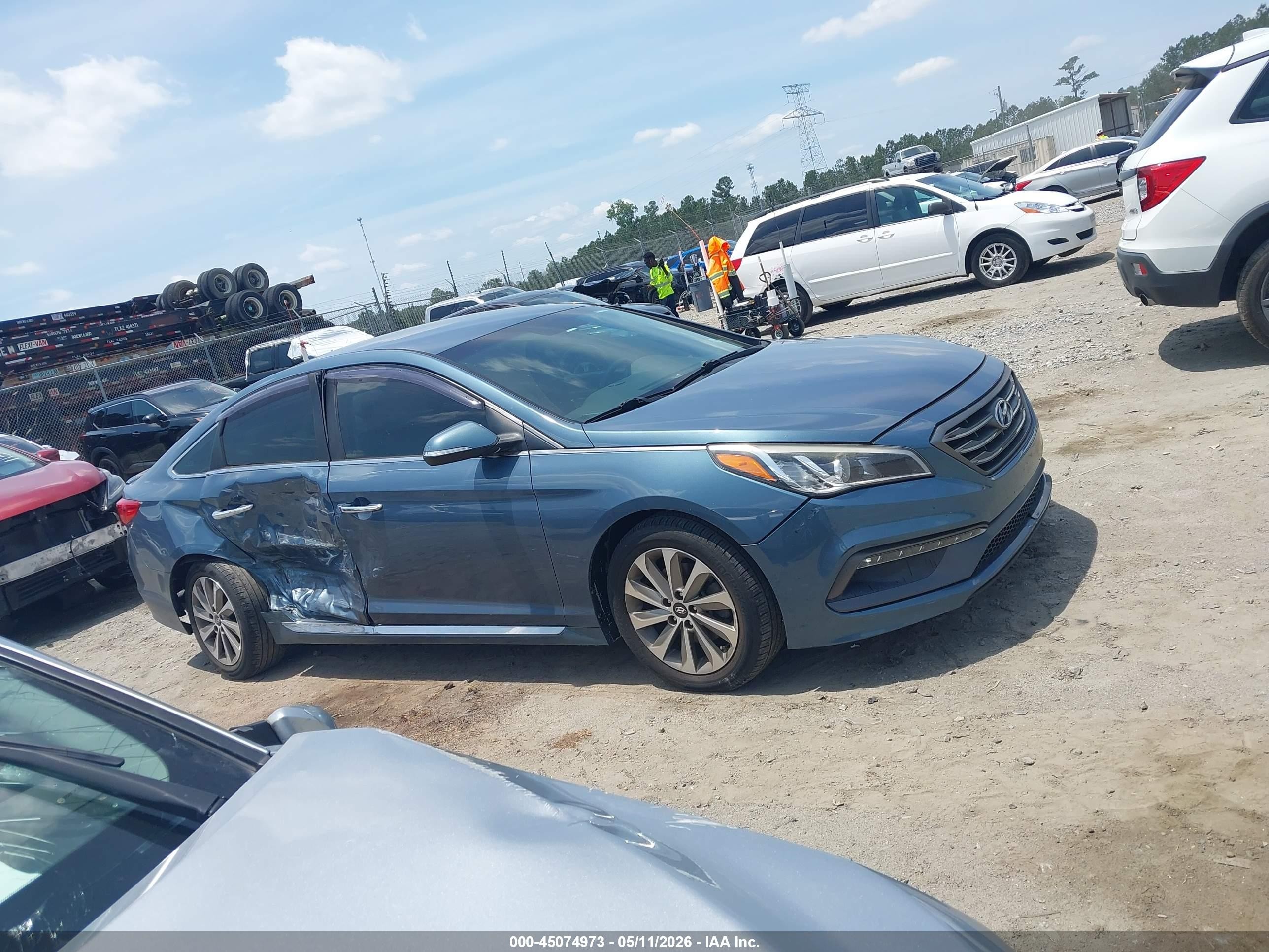 2015 Hyundai Sonata Sport Синий vin: 5NPE34AF4FH126543