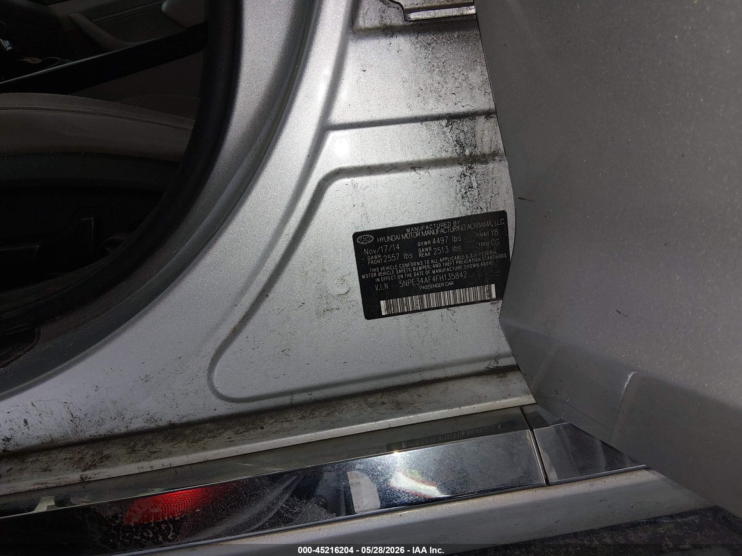 2015 Hyundai Sonata Limited Silver vin: 5NPE34AF4FH135842