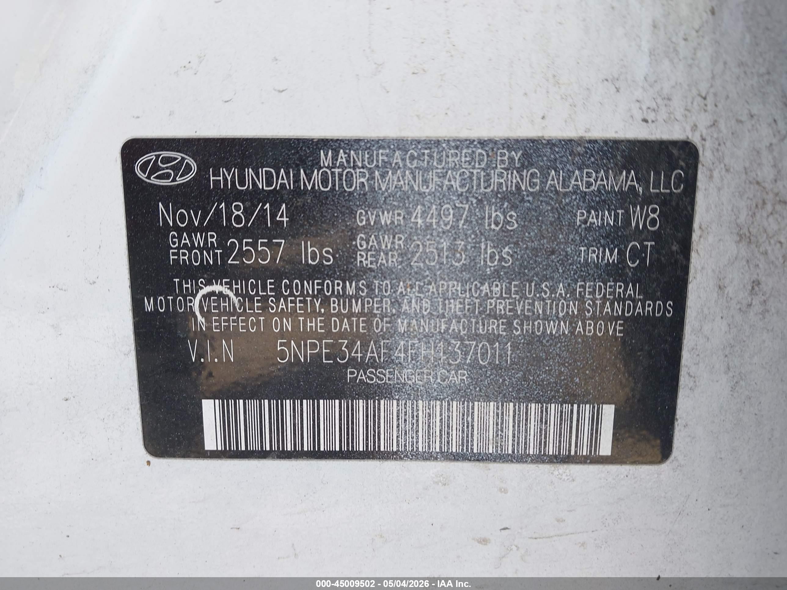 2015 Hyundai Sonata Sport White vin: 5NPE34AF4FH137011