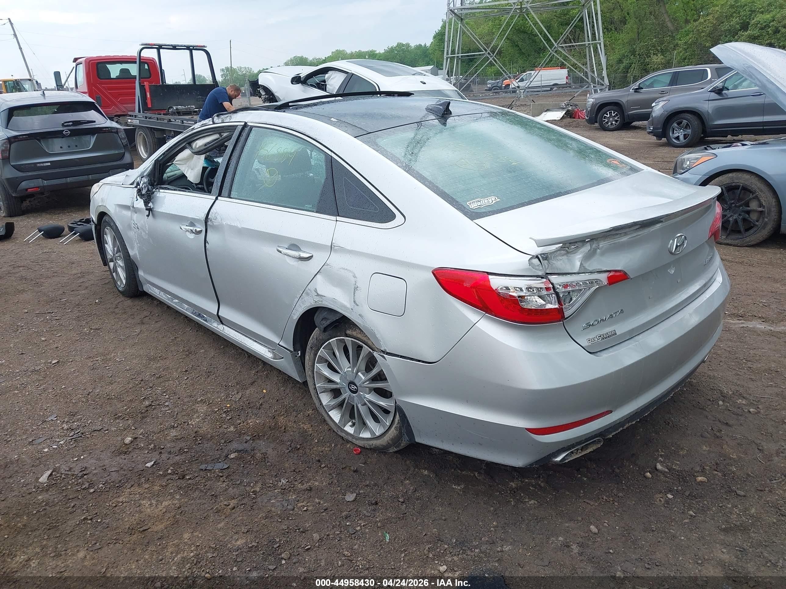 2015 Hyundai Sonata Limited Silver vin: 5NPE34AF4FH156884