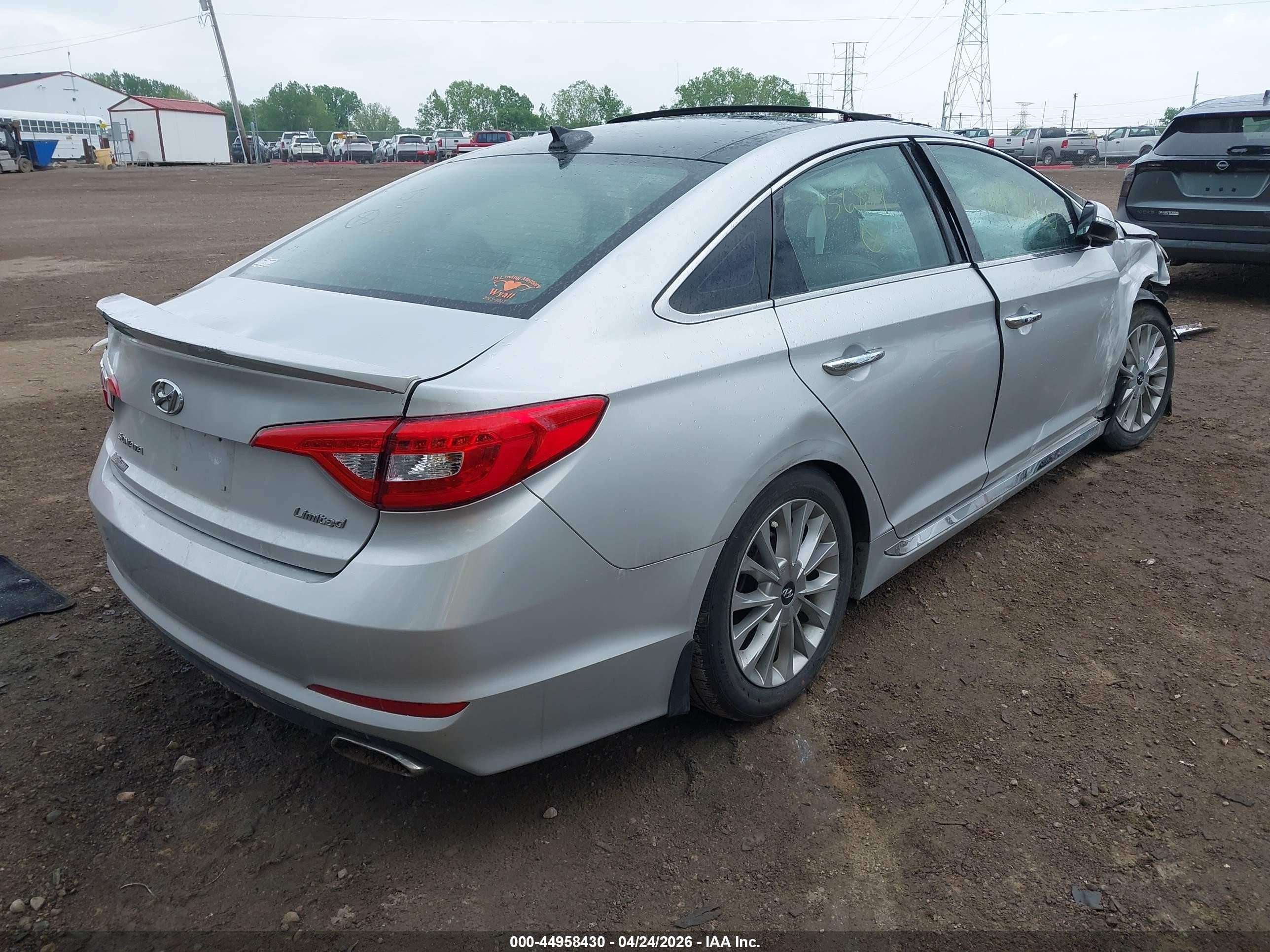2015 Hyundai Sonata Limited Silver vin: 5NPE34AF4FH156884