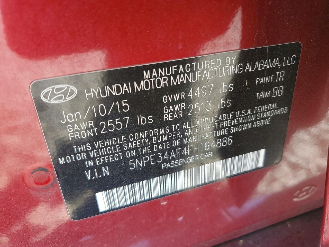 2015 Hyundai Sonata Sport Красный vin: 5NPE34AF4FH164886