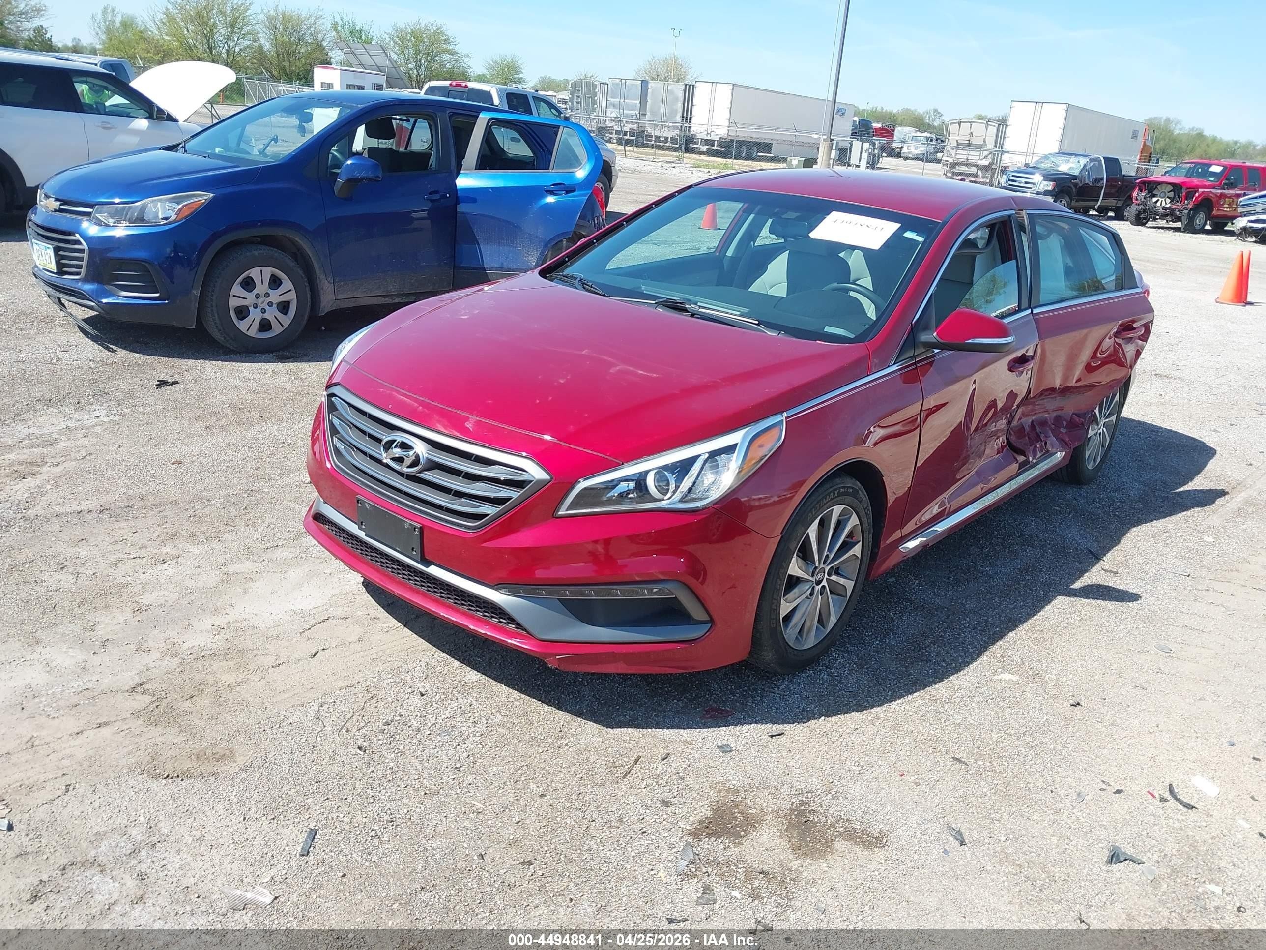 2015 Hyundai Sonata Sport Red vin: 5NPE34AF4FH202813