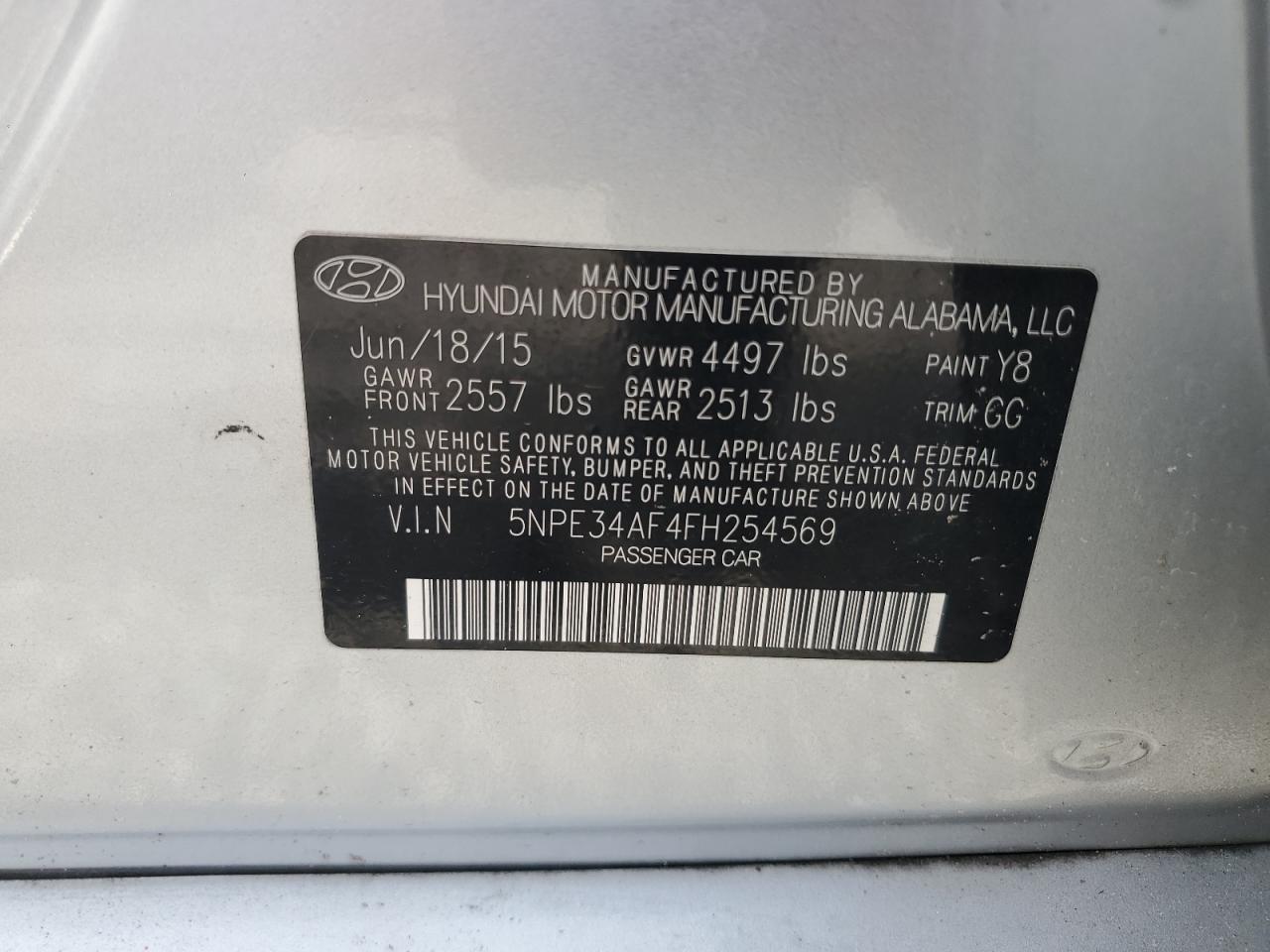 2015 Hyundai Sonata Limited Silver vin: 5NPE34AF4FH254569