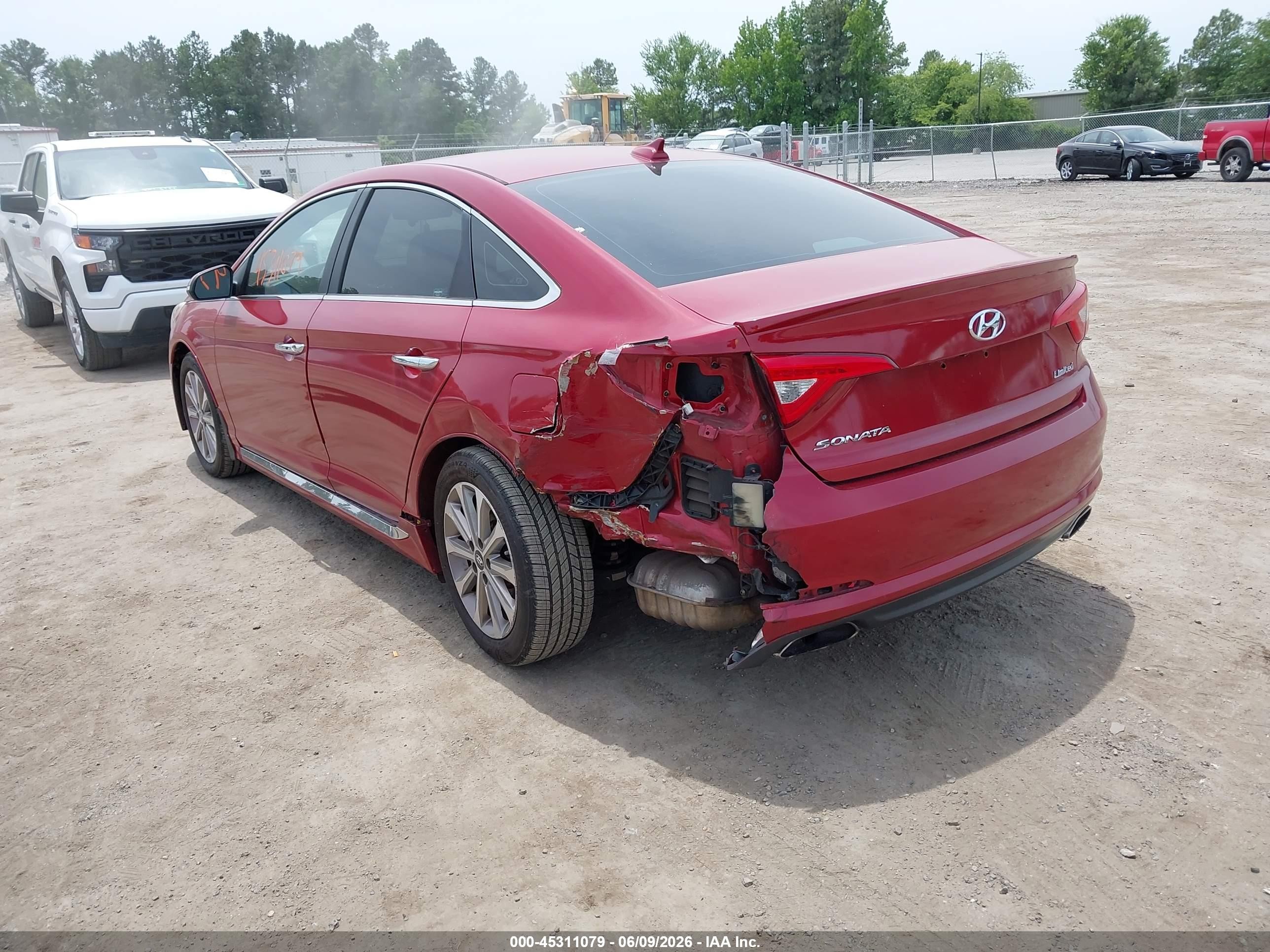 2017 Hyundai Sonata Limited Red vin: 5NPE34AF4HH456136
