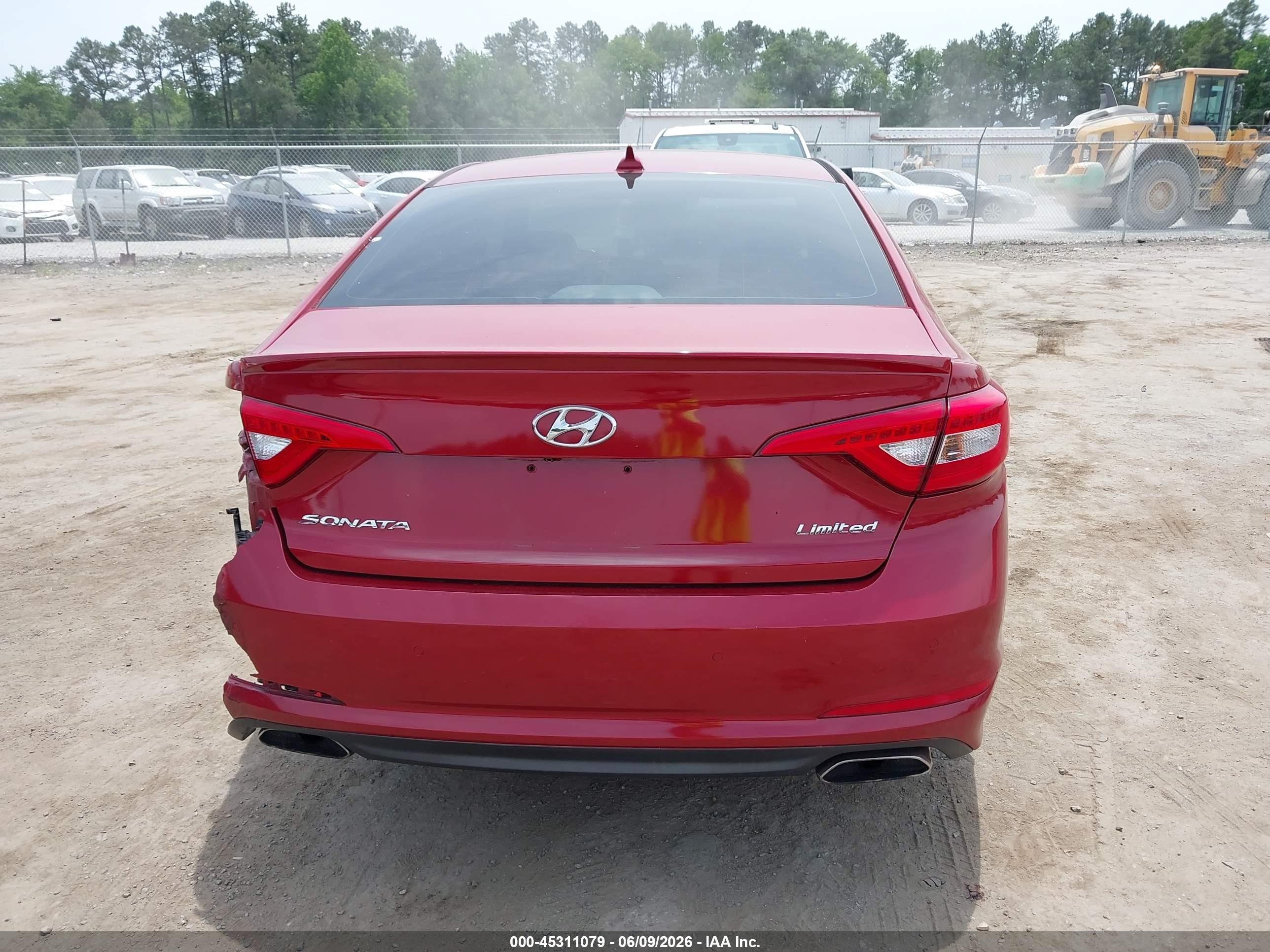 2017 Hyundai Sonata Limited Red vin: 5NPE34AF4HH456136