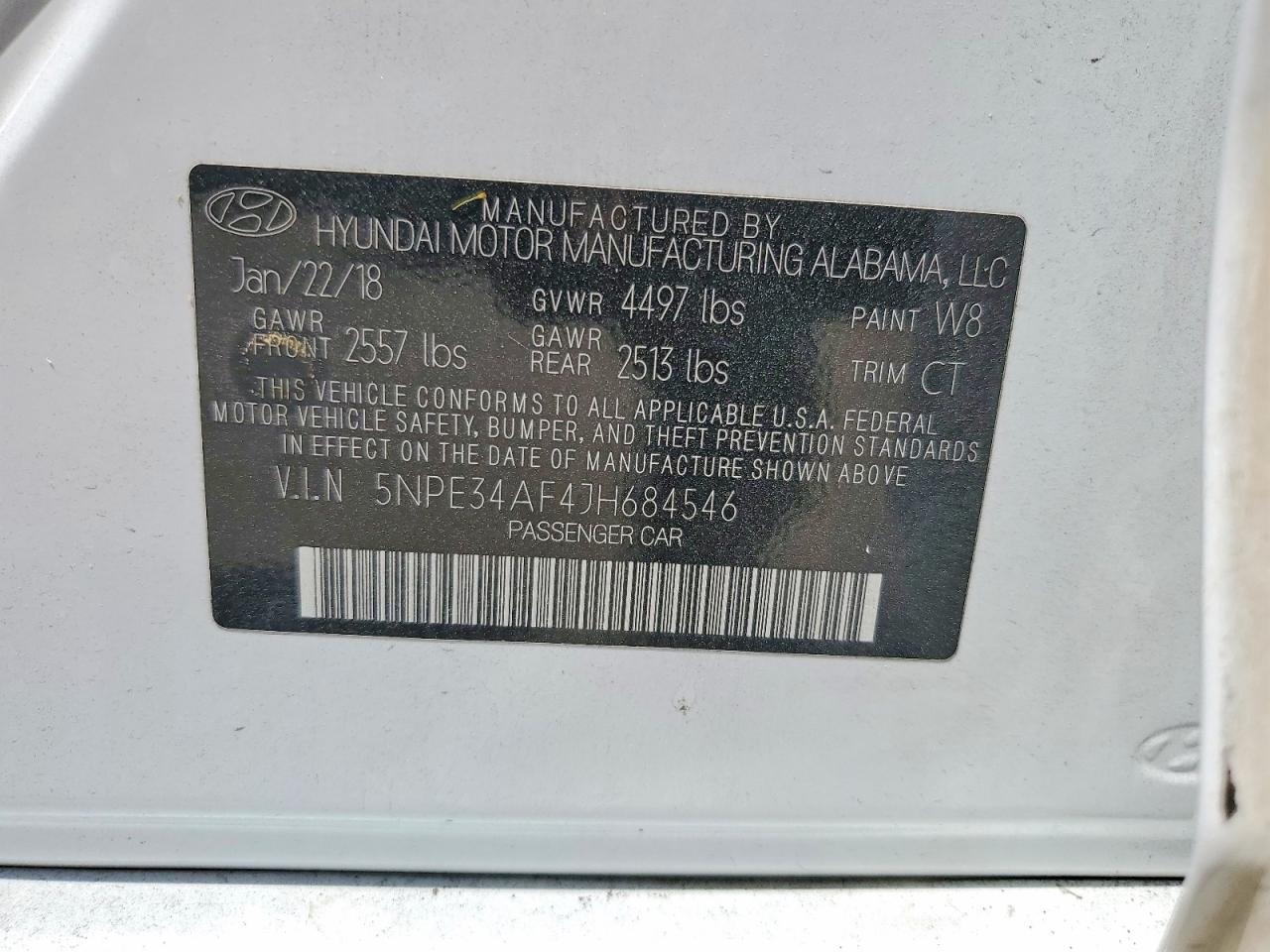 2018 Hyundai Sonata Sel White vin: 5NPE34AF4JH684546