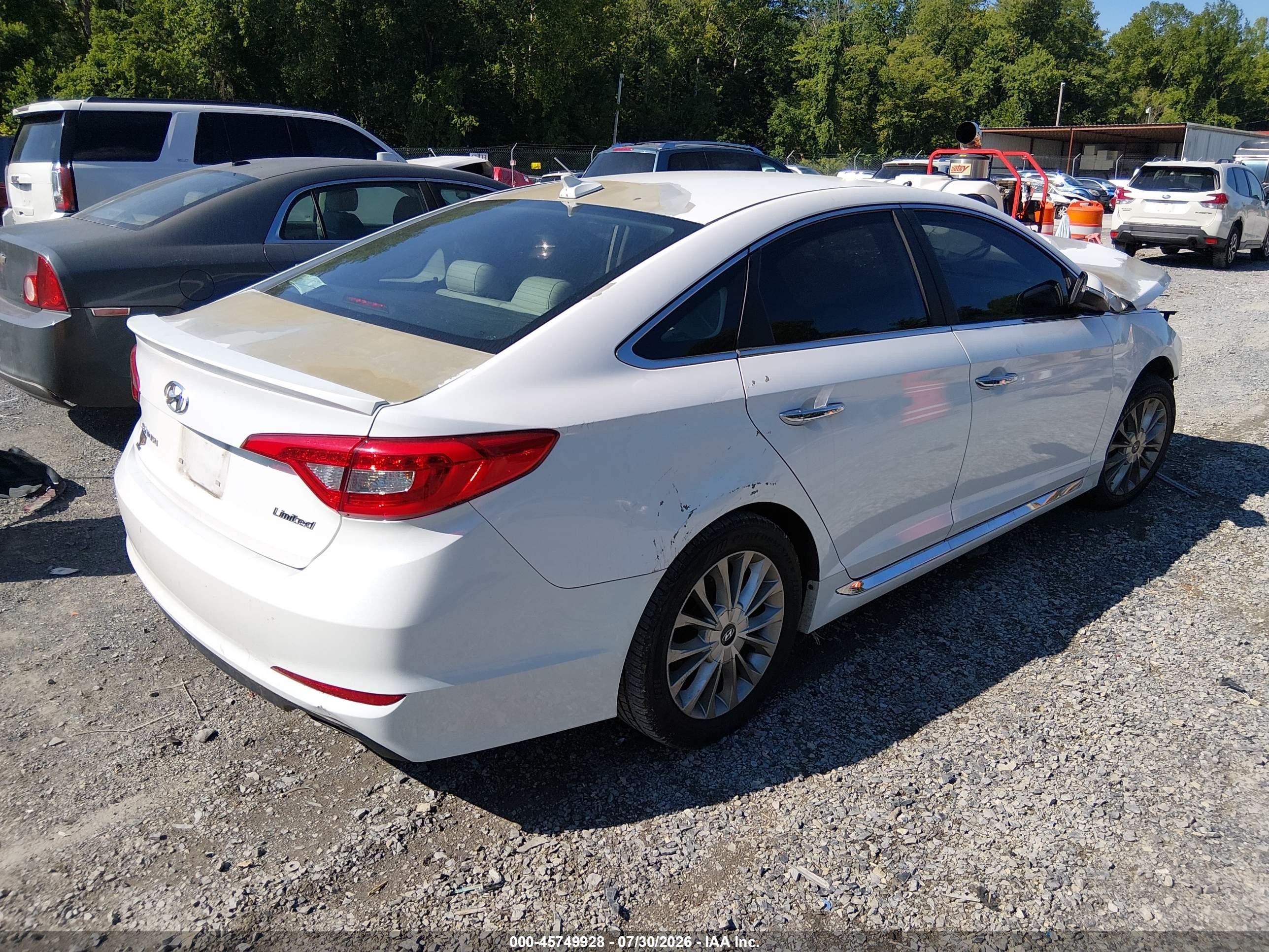 2015 Hyundai Sonata Limited White vin: 5NPE34AF5FH013068