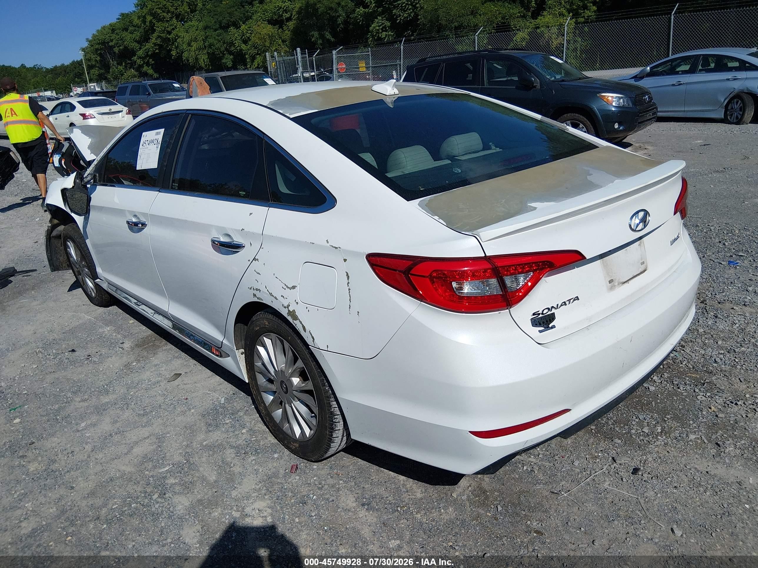 2015 Hyundai Sonata Limited White vin: 5NPE34AF5FH013068