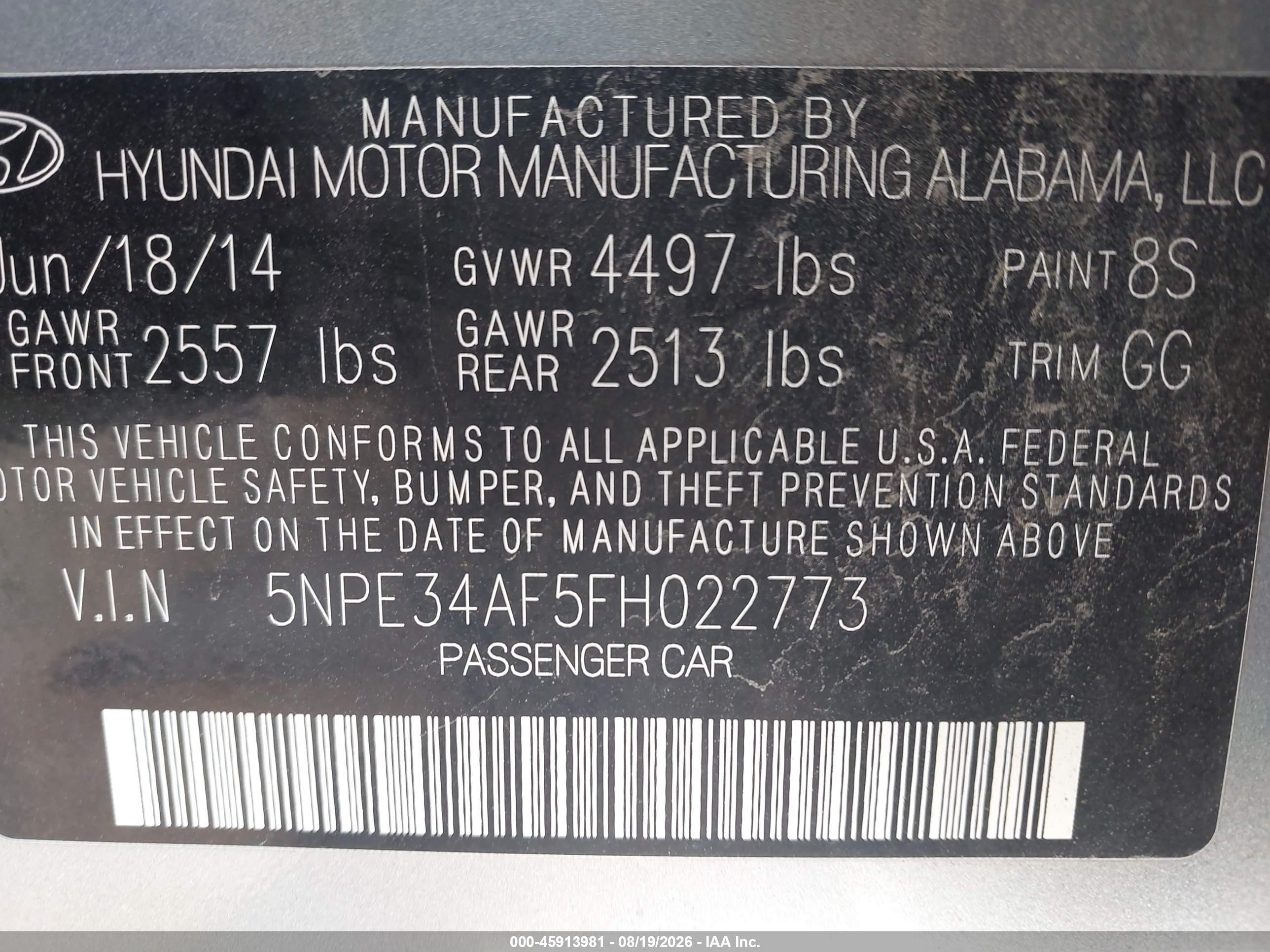2015 Hyundai Sonata Limited Gray vin: 5NPE34AF5FH022773