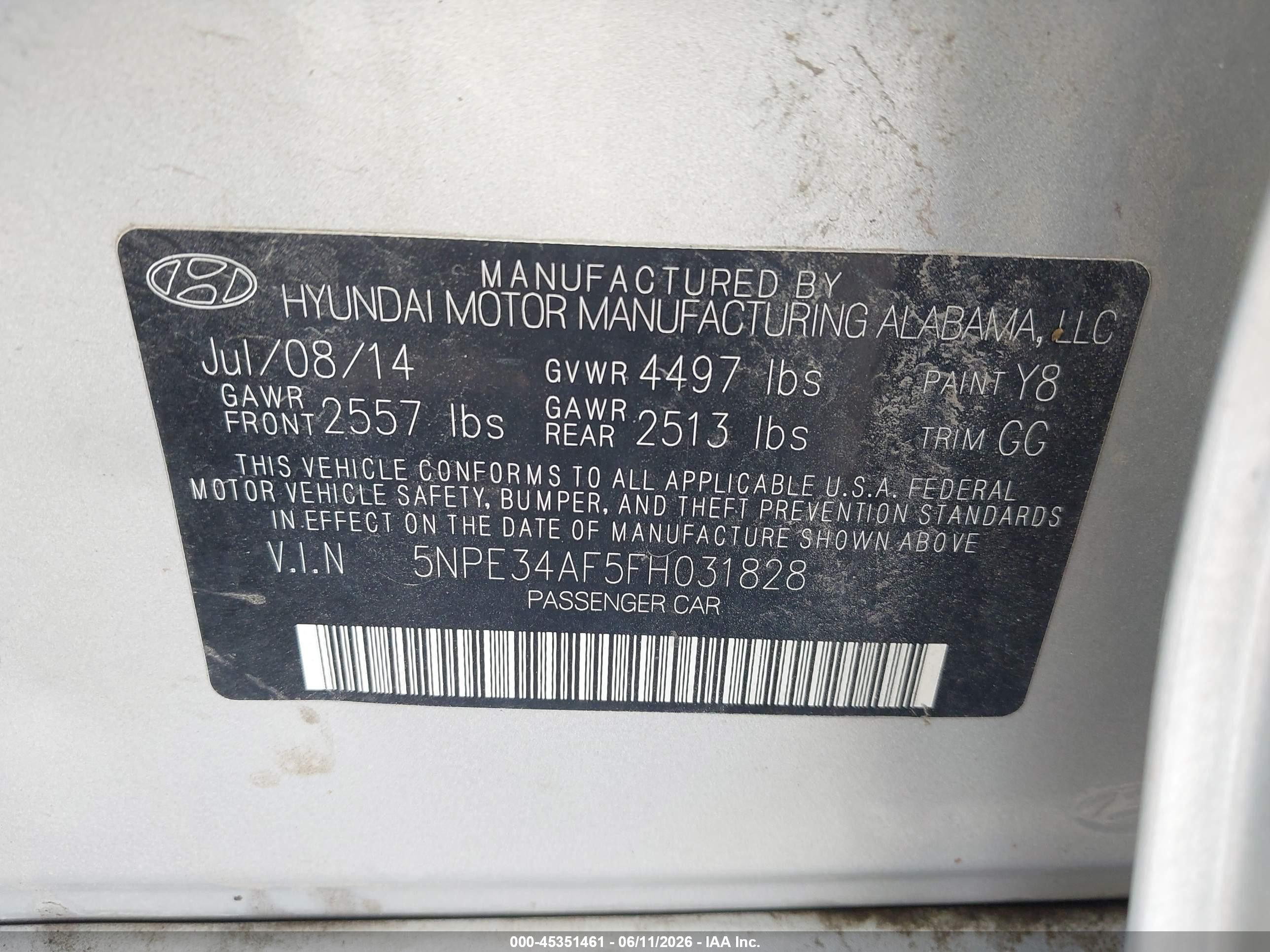 2015 Hyundai Sonata Sport Silver vin: 5NPE34AF5FH031828