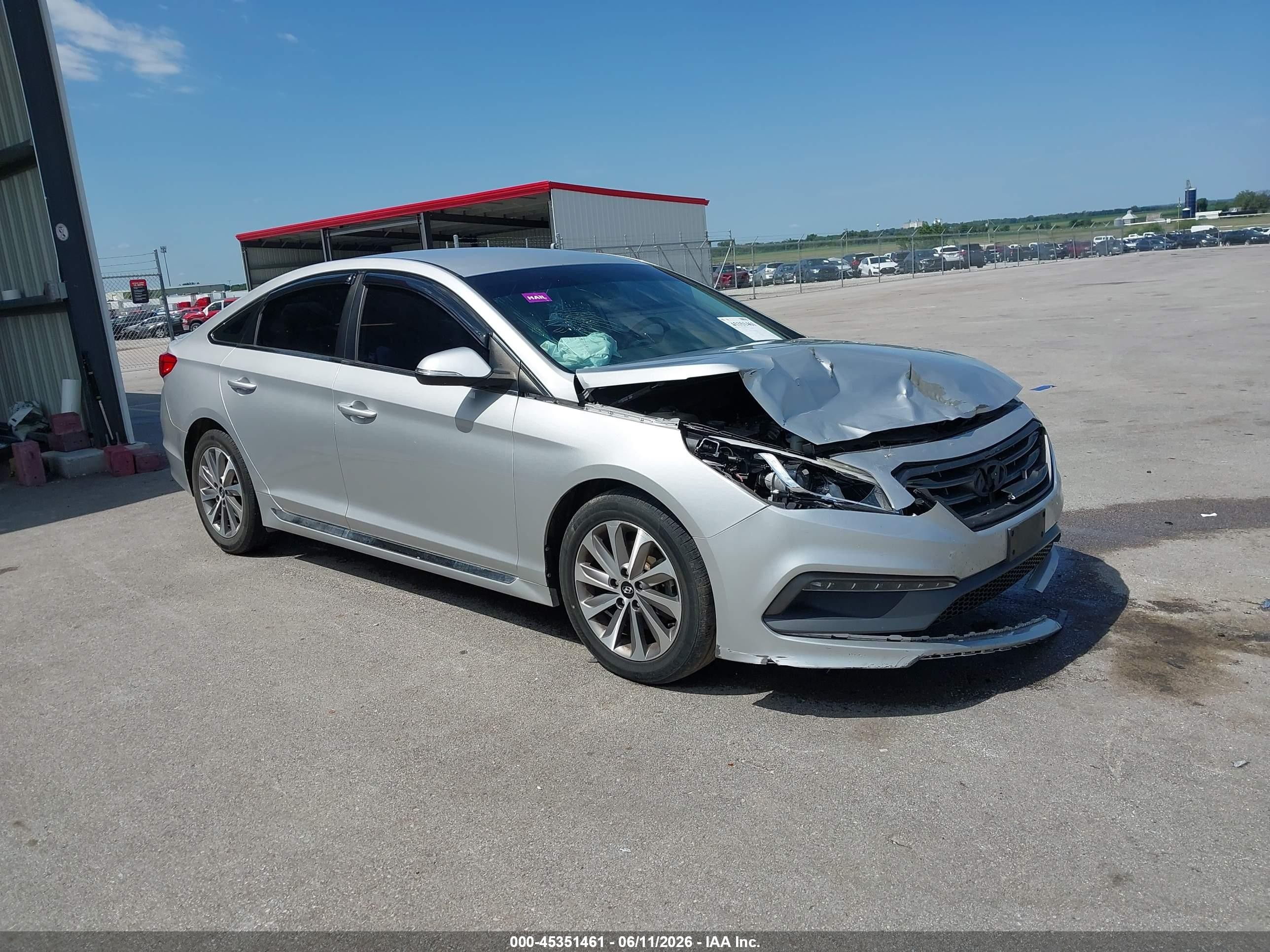 2015 Hyundai Sonata Sport Silver vin: 5NPE34AF5FH031828