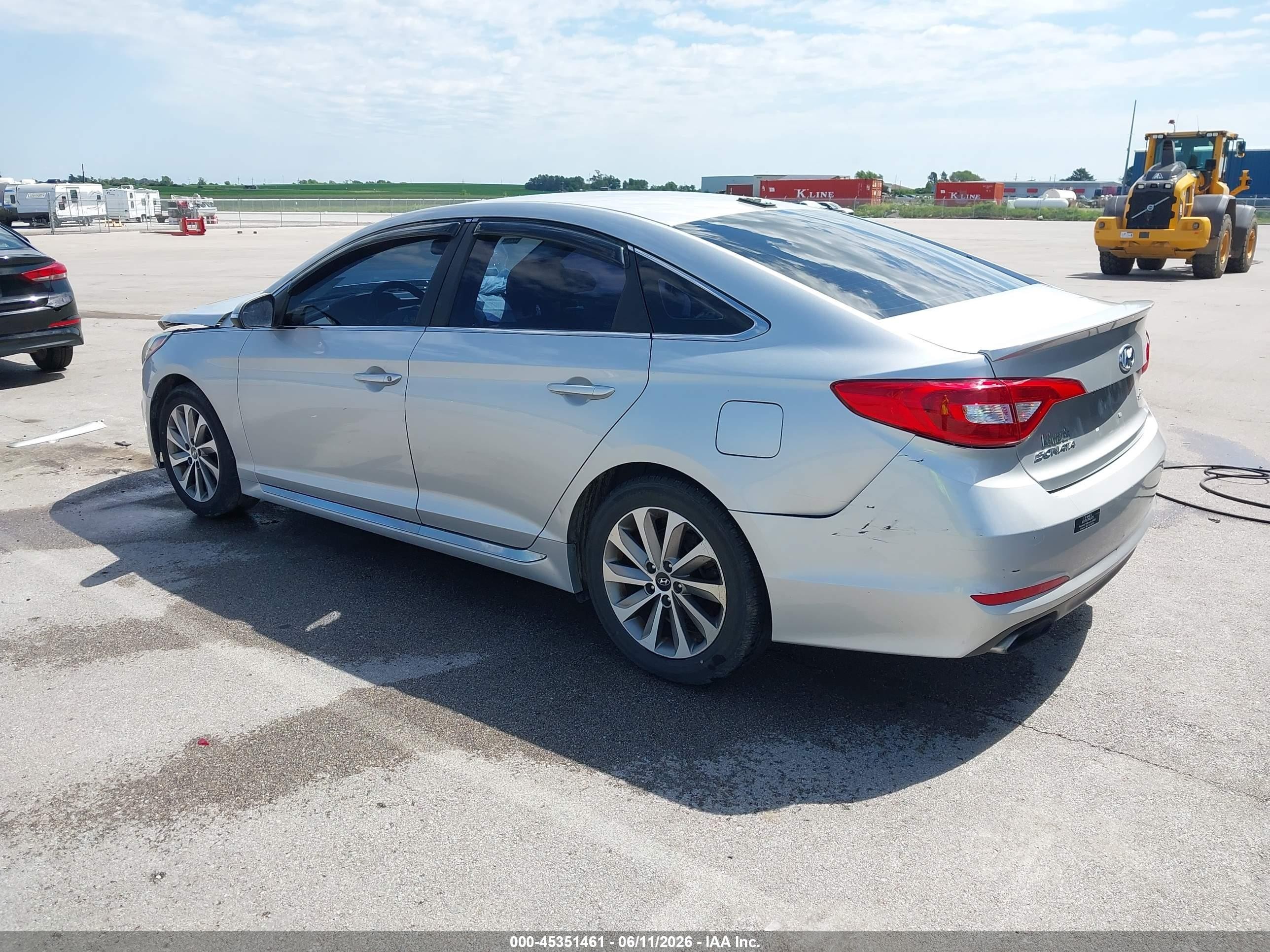 2015 Hyundai Sonata Sport Silver vin: 5NPE34AF5FH031828